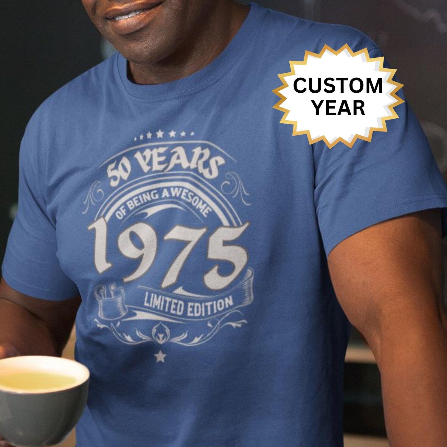 50th Birthday Gift T-Shirt for Men: 1975 Limited Edition