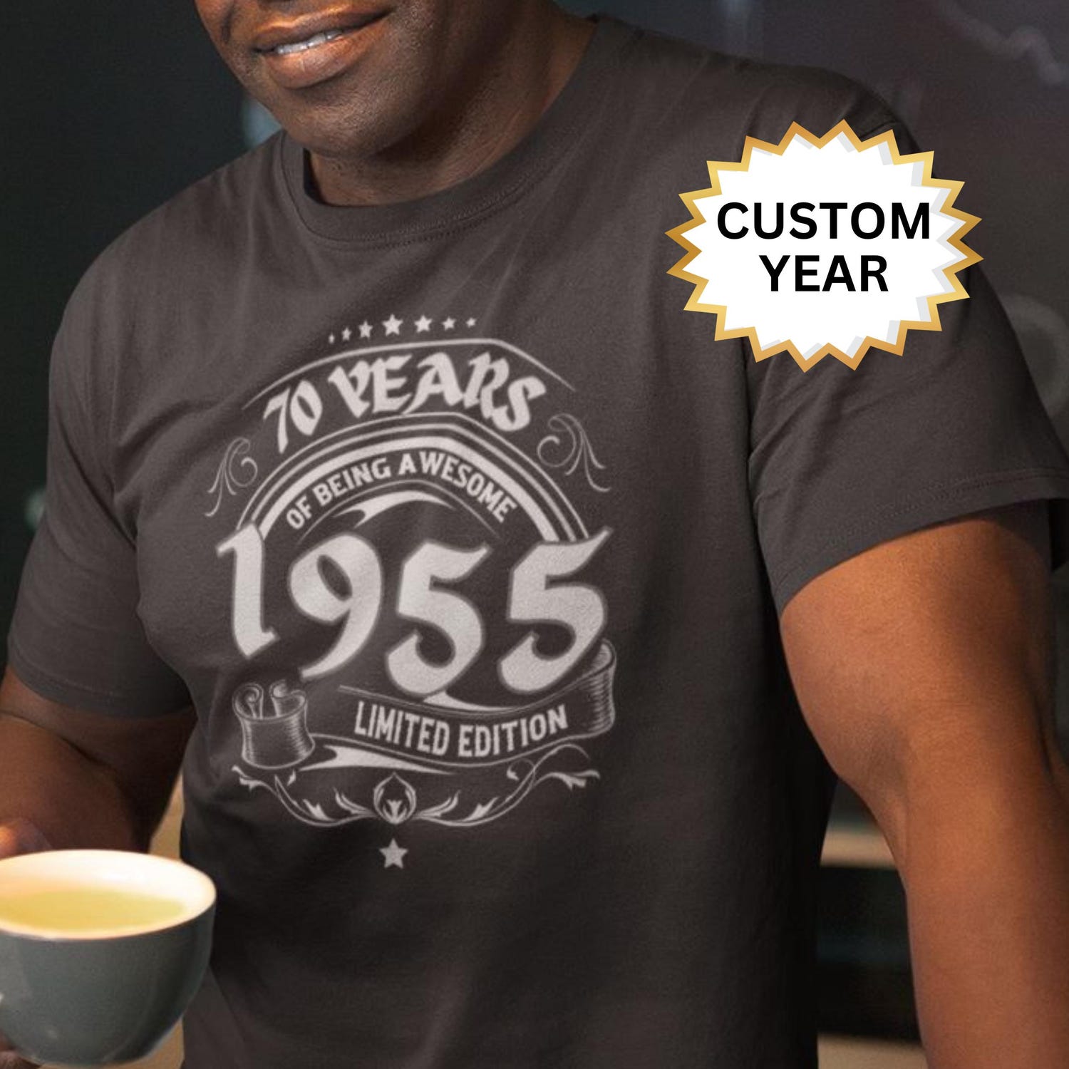70th Birthday Gift T-Shirt for Men: Custom 1955 Edition
