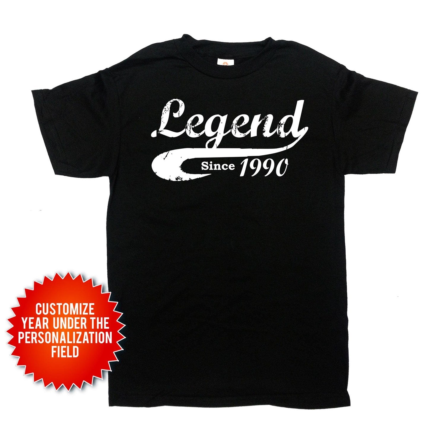 35th Birthday Gift 35 Years Old Custom T Shirt Gift For Birthday Bday Present For Him B Day Legend Since 1990 Shirt Mens Ladies Unisex Tee