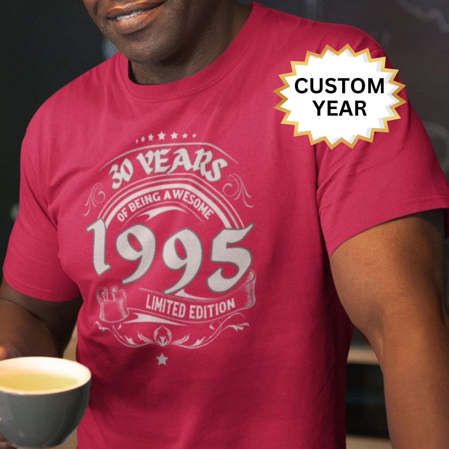 30th Birthday Gift T-Shirt: 1995 Limited Edition, Ring-Spun Cotton