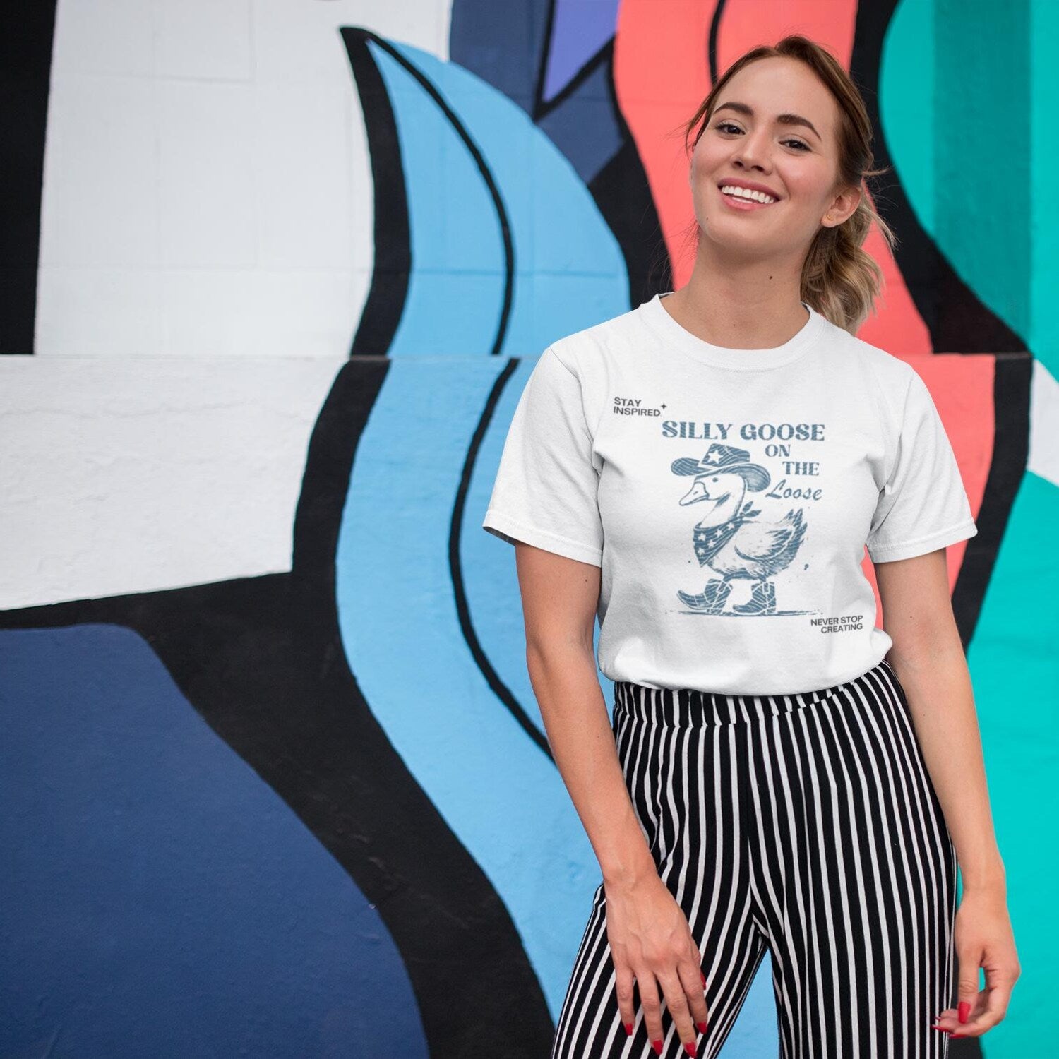 Silly Goose on the Loose Graphic T-Shirt: Funny Meme Tee