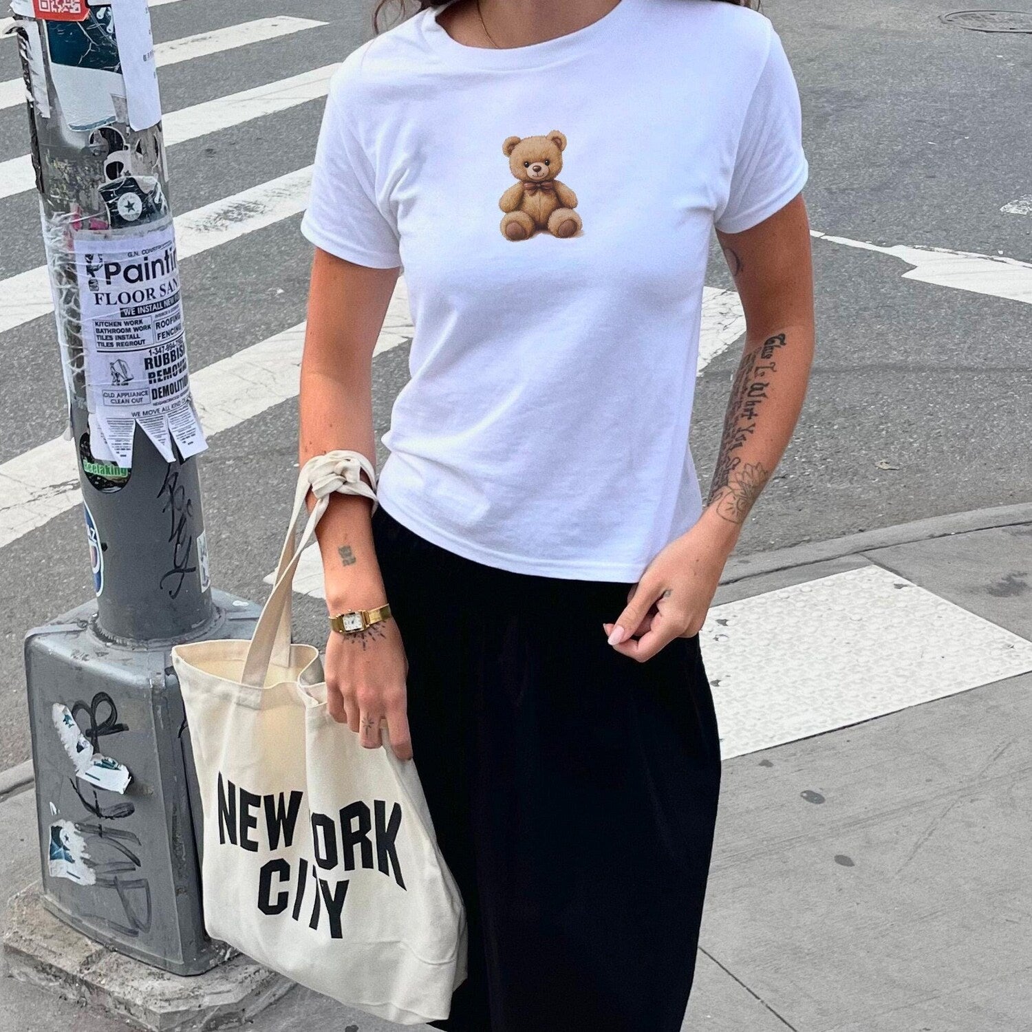 Teddy Bear Baby Tee, Trendy Babytee, Coquette Baby Tee, Autumn Baby Tee, Fall Baby Tee, 90s Baby Tee, Nostalgic and Cozy Tee, Coquette Shirt