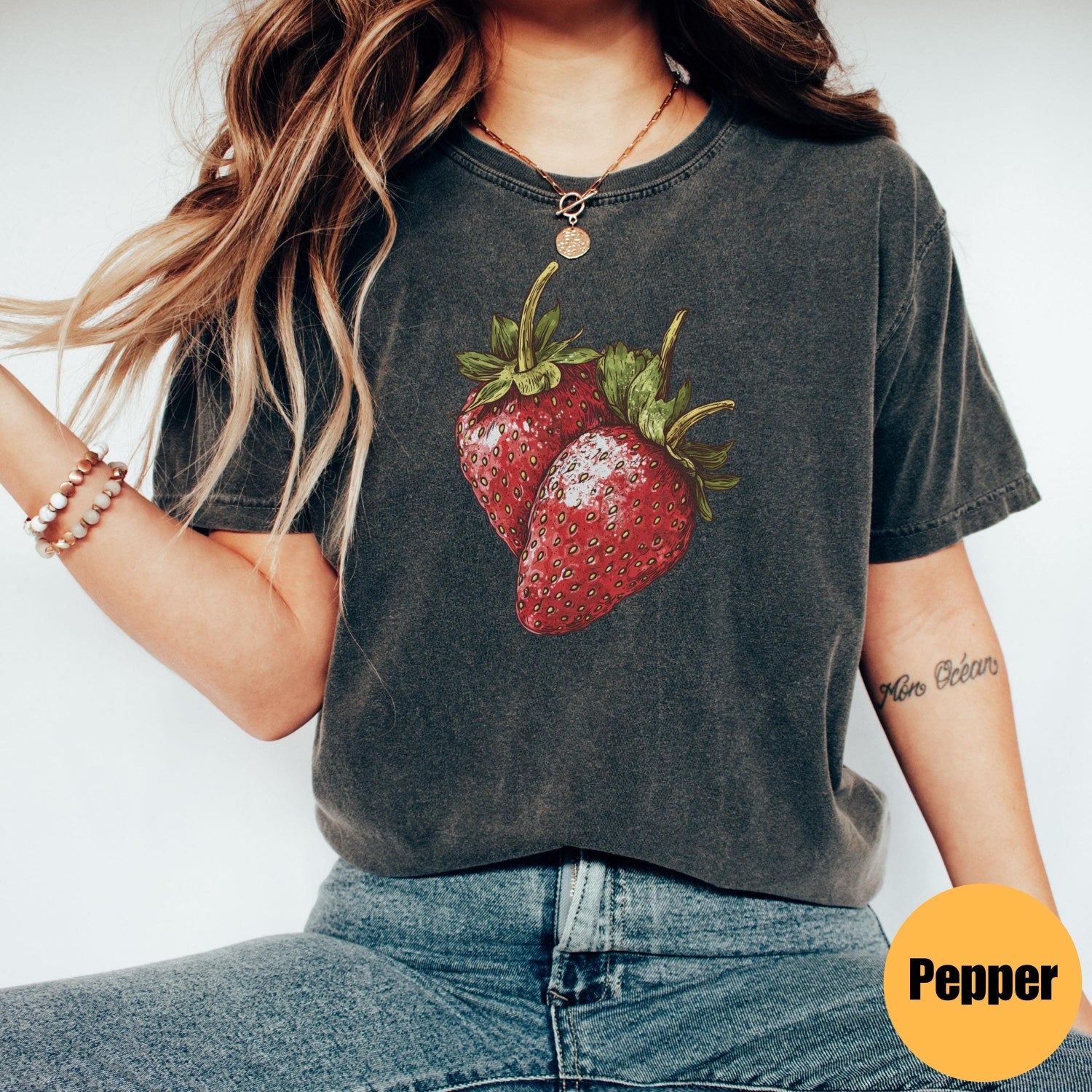 Cute Strawberry Comfort ColorsÂ® Tshirt, Summer Strawberry Shirt, Cottagecore Berries Tshirt, Strawberry Aesthetic, Botanical Garden Tshirt