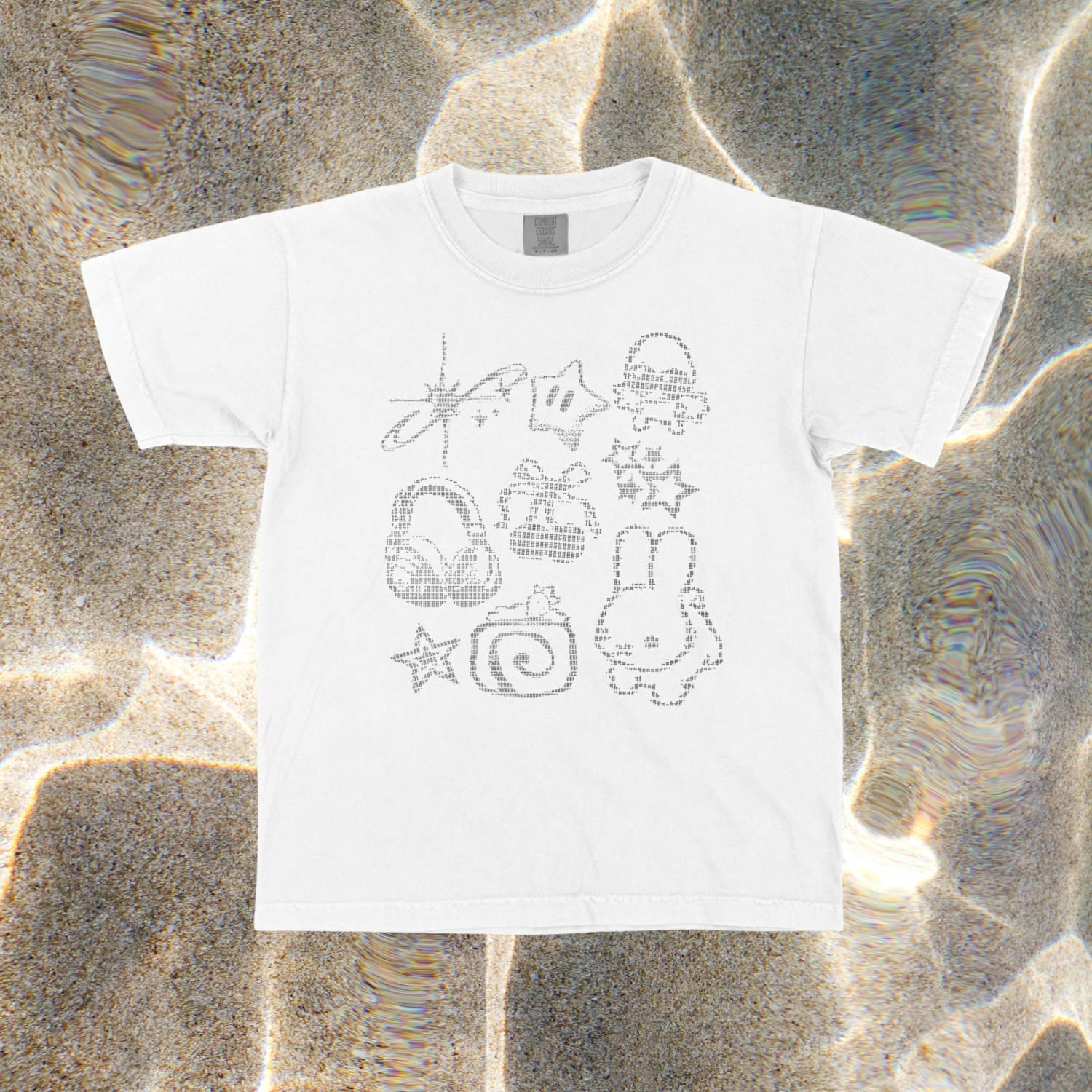 ASCII Bunny Collage Y2K Baby Tee