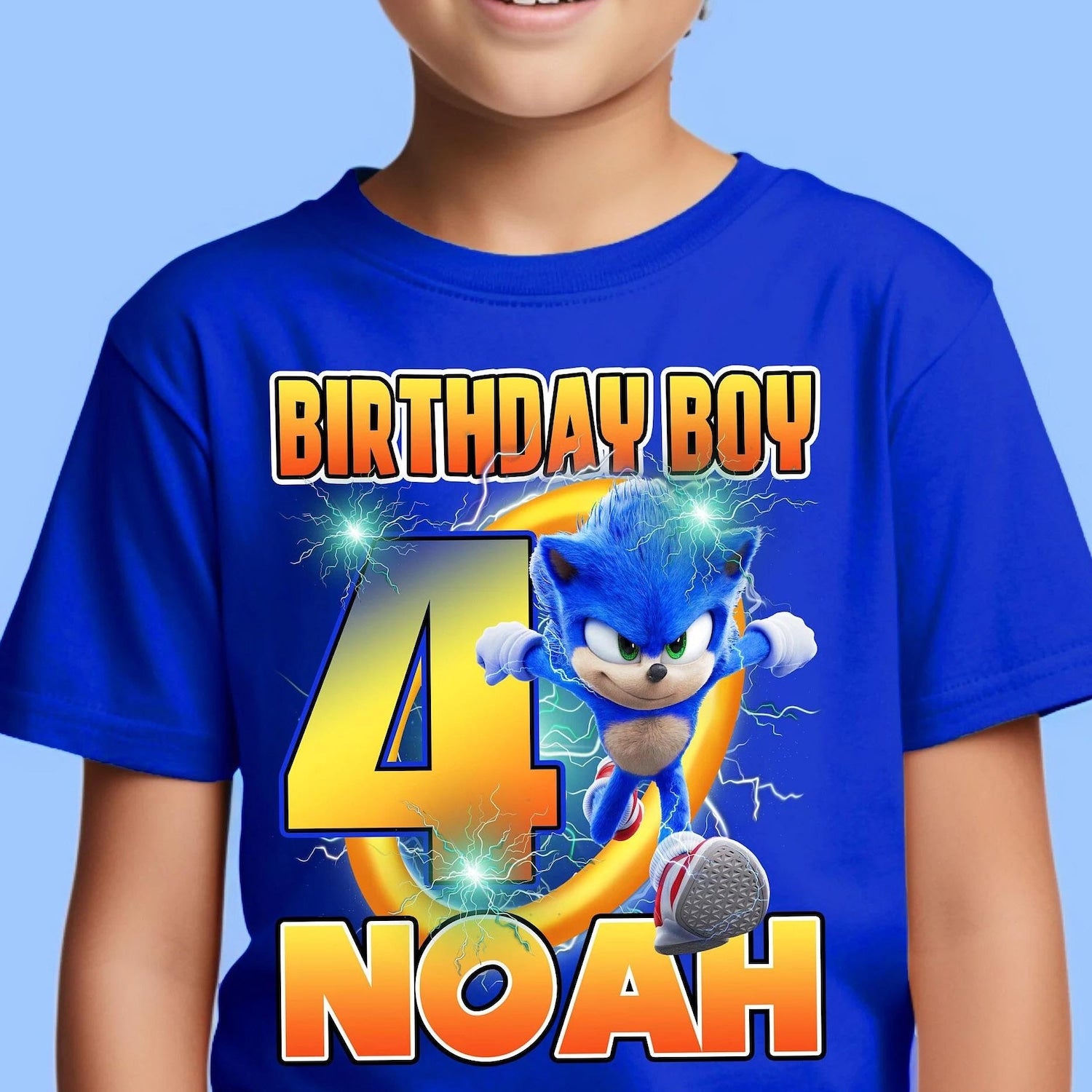 Custom Sonic Birthday Boy T-Shirt: Family Matching Sonic Party Tee, Gamer Gift