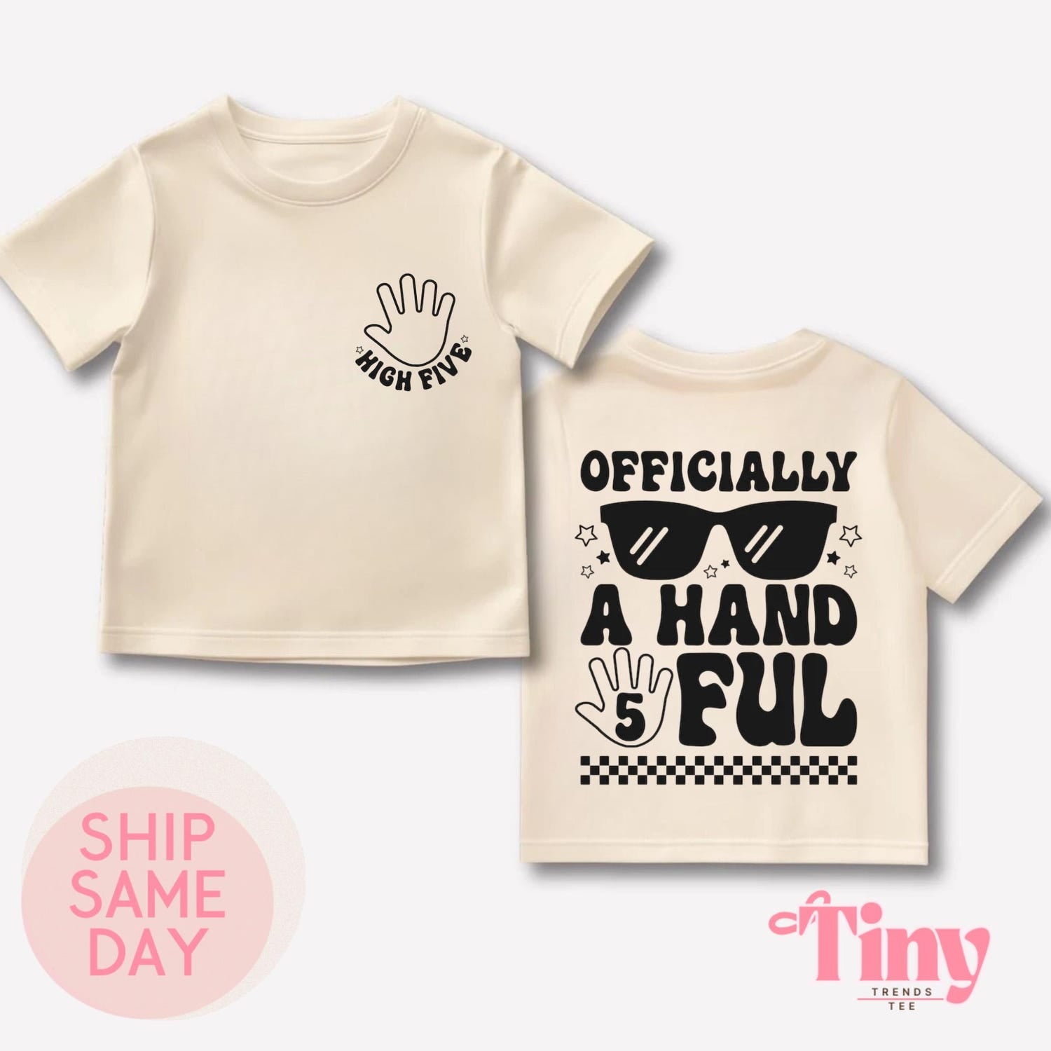 5th birthday shirt boy, officially a handful, 5th birthday, five year old boy shirt, handful shirt, boy birthday shirt, 5th birthday boy