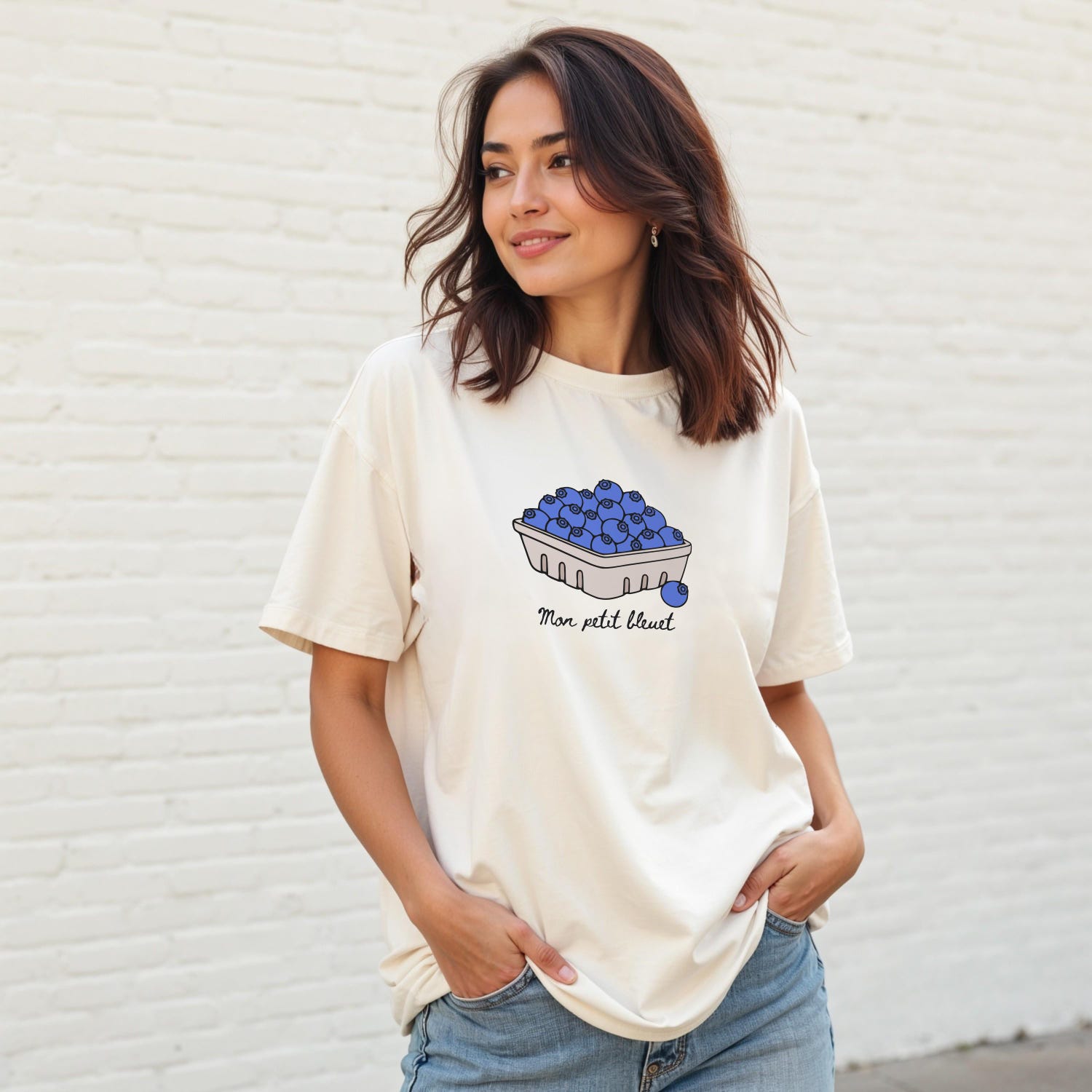 Blueberry Graphic Tee: French Saying Comfort Colors T-Shirt