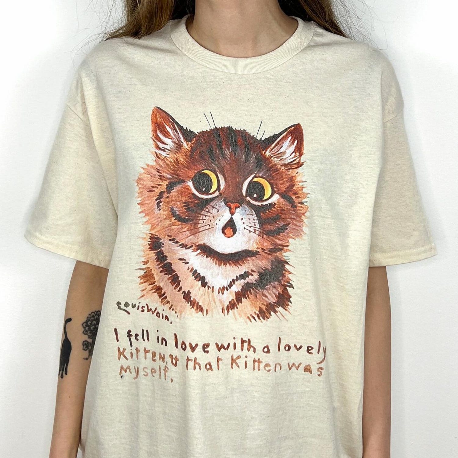 Unisex Louis Wain shirt, I fell in love with a lovely kitten, & that kitten was myself t-shirt