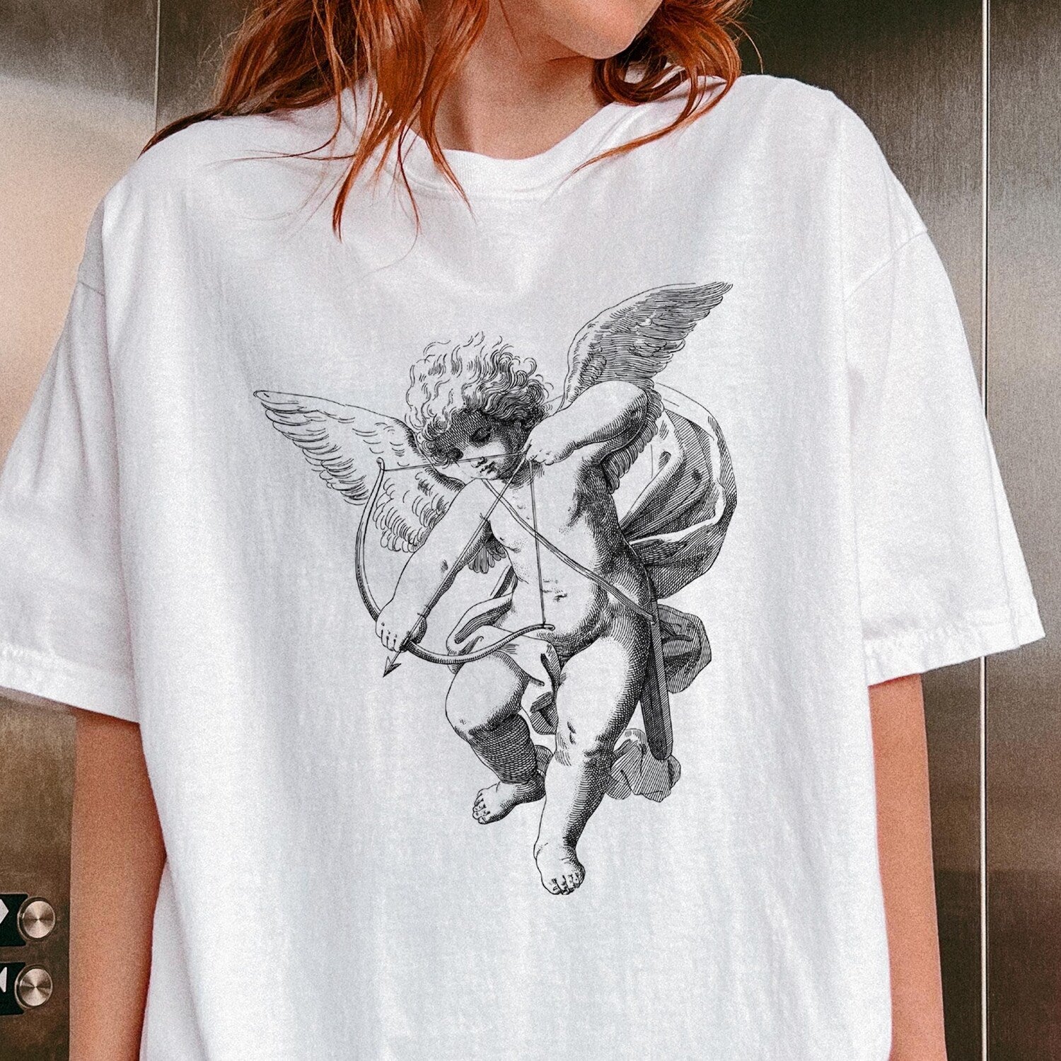 Cupid Angel Tshirt / Heaven Valentine  Cherub Lovers Vintage Painting Renaissance Cute Graphic Aesthetic / Comfort ColorsÂ®Â Unisex Gift Shirt