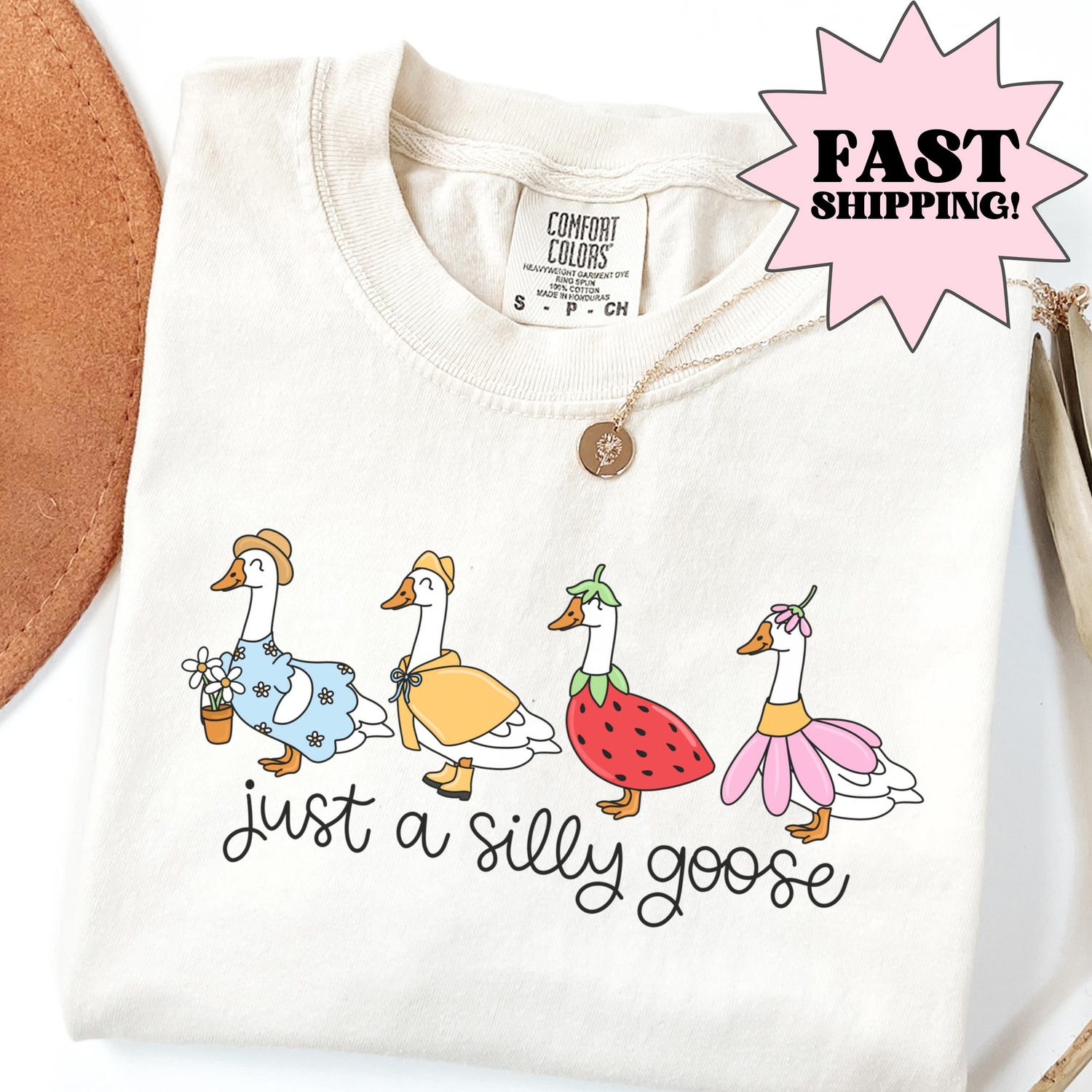 Comfort Colors Silly Goose On The Loose Shirt, Goose T-Shirt, Silly Goose Shirts, Funny Graphic Shirt, Cute Goose Shirt, Easter Shirt