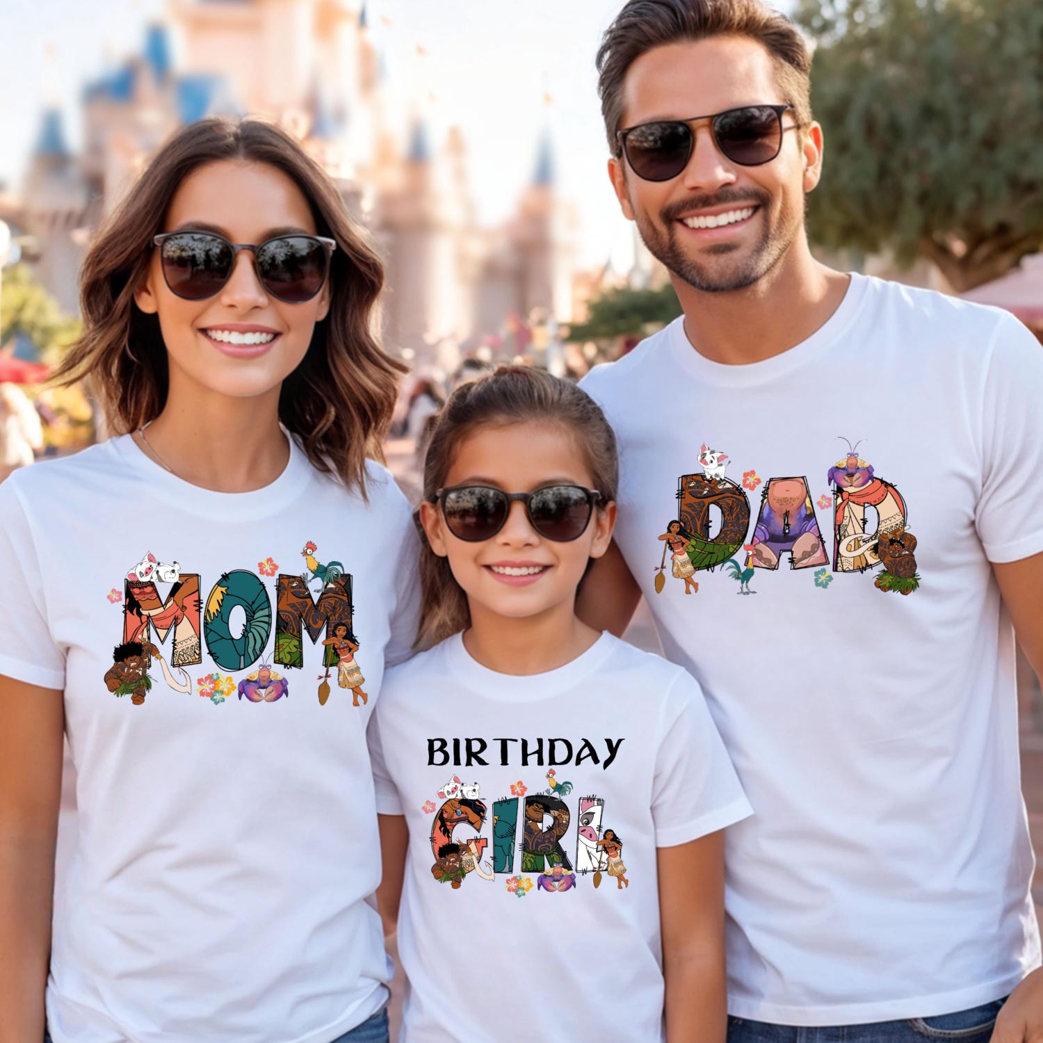 Comfort Colors® Moana Birthday T-Shirt: Family Matching Tee, Hei Hei & Pua Fan Gift