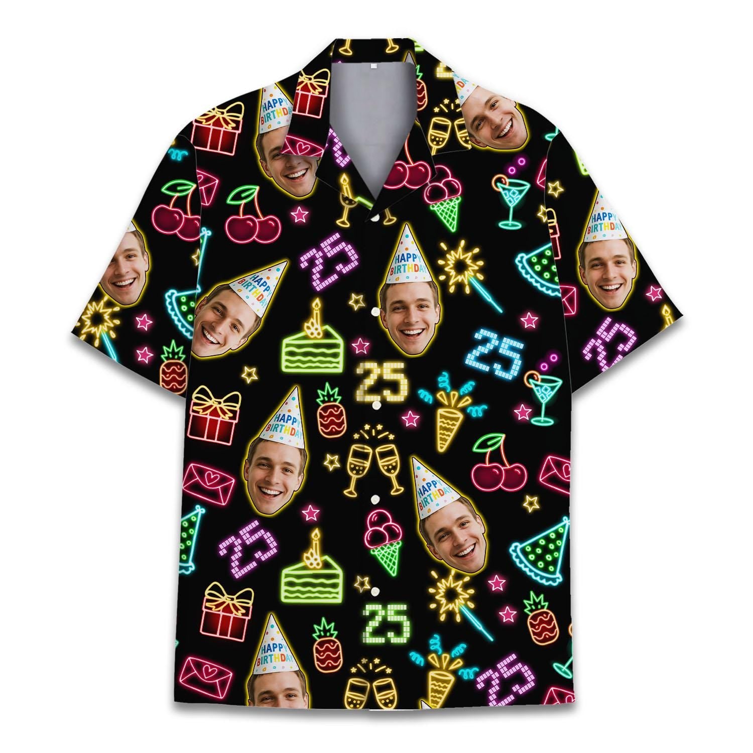 Custom Hawaiian Shirt with Face, Personalized Shirt with Photo, All Over Print Hawaiian Shirt for Men Women Youth, Birthday Face Shirts