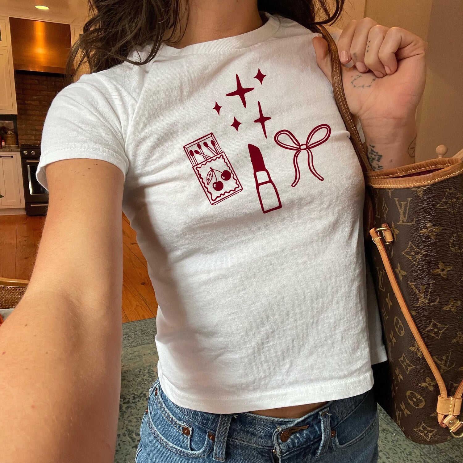 Girl Core Baby Tee Vintage Y2k Baby Tee 90s Style Clothing Y2K Clothing Coquette Girl Y2k Shirt Trendy Baby Tee Collage Tee Cute Gift Idea