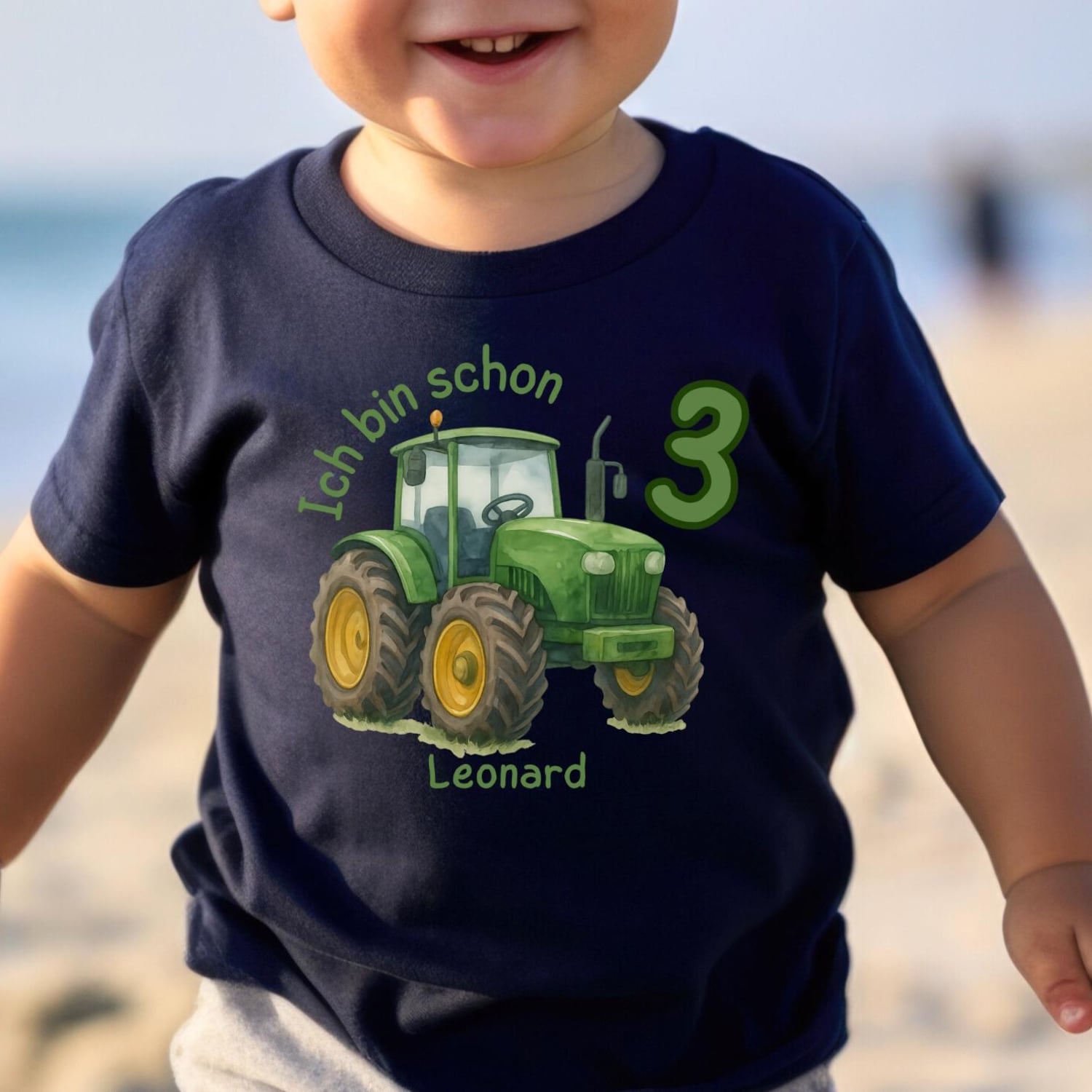 Birthday shirt tractor â âI am alreadyâ¦â shirt with number & name â personalized â watercolor tractor â childrenâs T-shirt 80â128 â gift