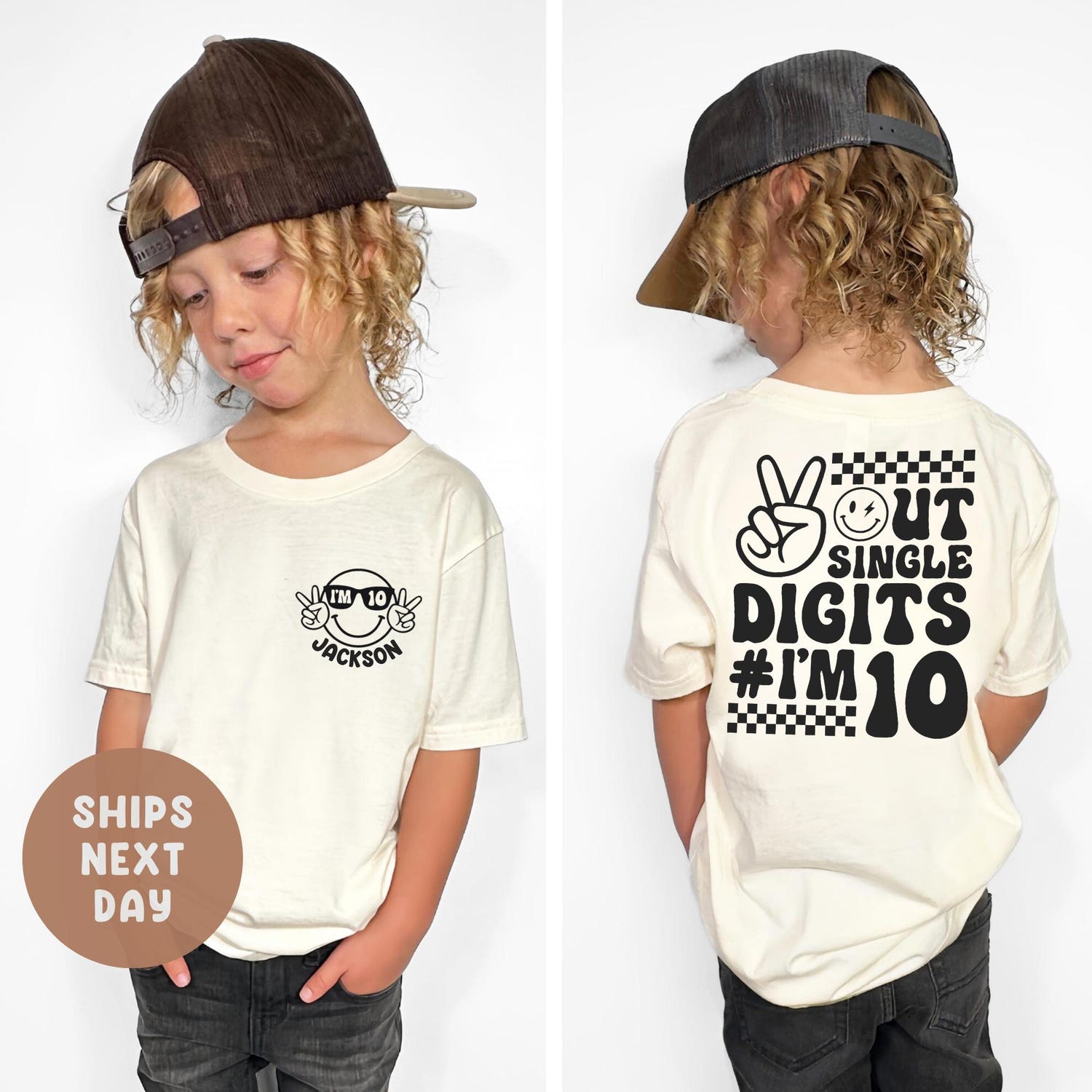 Custom 10th Birthday Shirt, Peace Single Digits I'm 10 Shirt, Ten Birthday, Personalized Birthday Party Gifts, 10 Year Old Birthday Gift