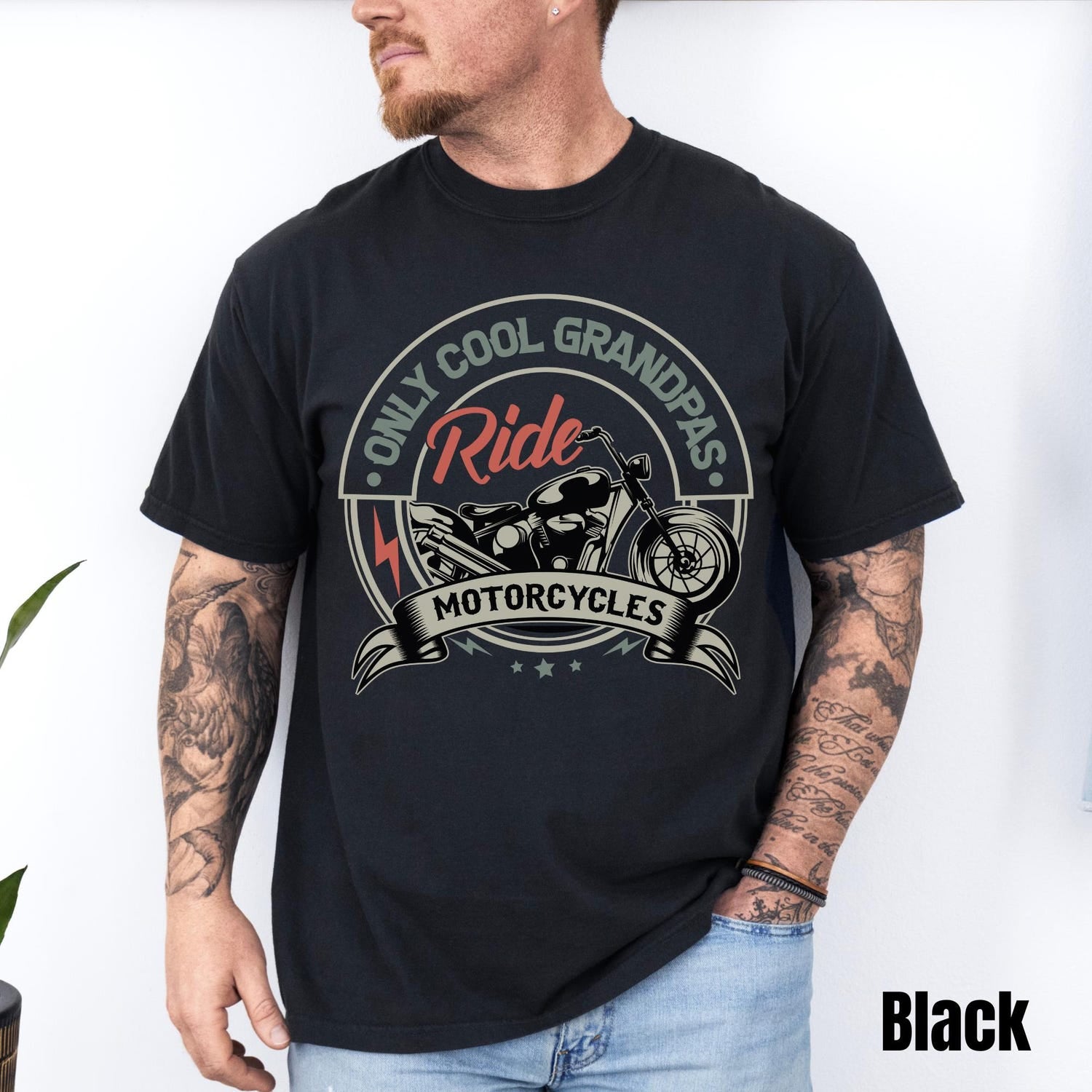 Biker Grandpa Shirt, Comfort Colors® Grandpa Motorcycle Shirt, Motorcycle Gift, Biker Gift, Biker T-Shirt, Rider Shirt, Motorcycle T Shirt