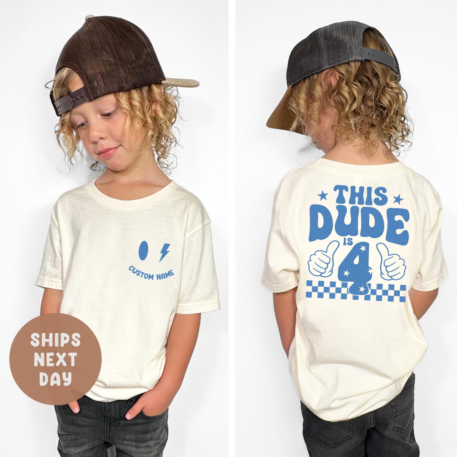 Custom 4th Birthday Shirt, This Dude Is 4 Birthday Boy Tee, Four Year Old, Boys 4th Birthday, Kids Birthday Tee, Bday Outfit, Gift for Kids