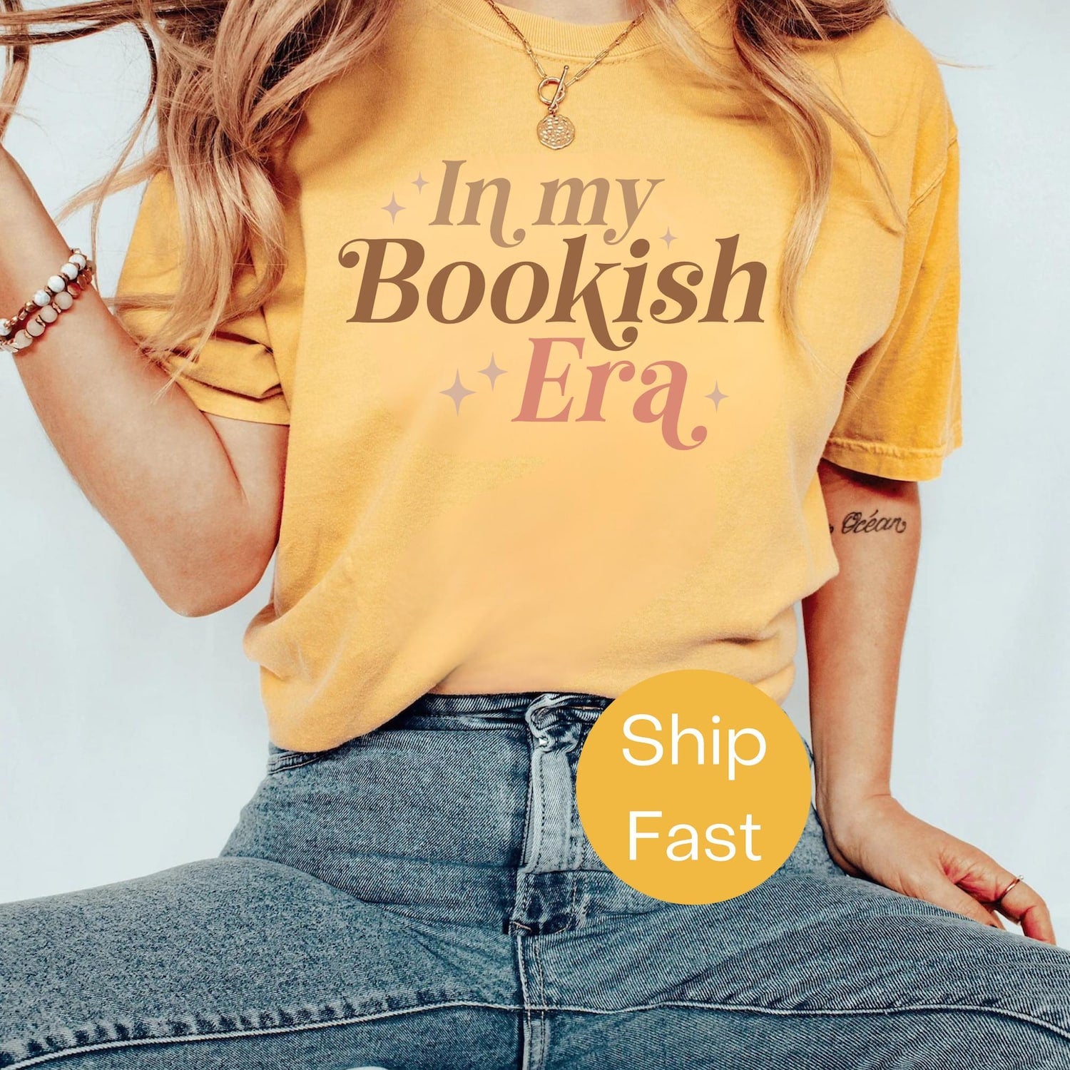 Comfort ColorsÂ® In My Bookish Era Shirt, Aesthetic Book Lover Tee, Booktok Trend T-Shirt, Cute Reading Gift for Her,Taylor Inspired Book Tee