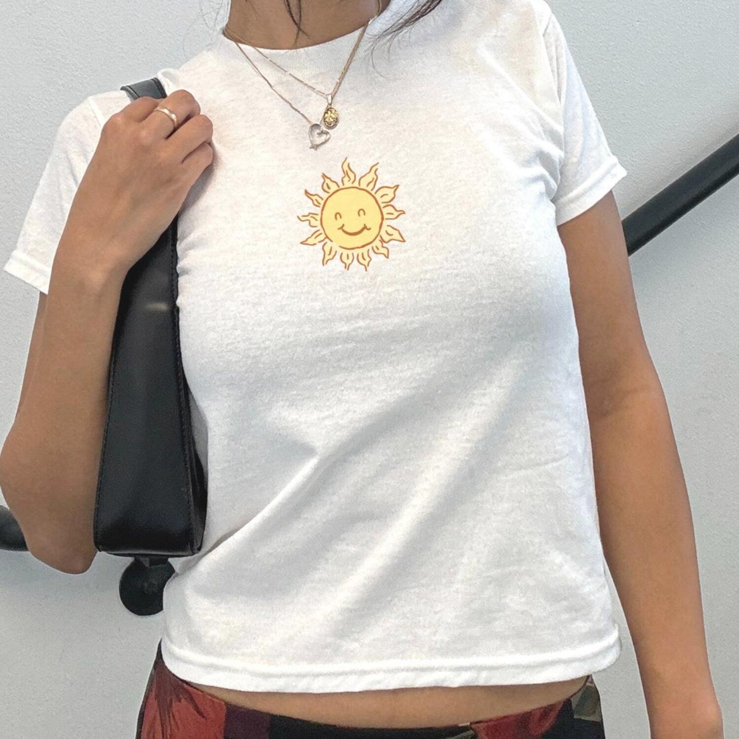 Sun Baby Tee, Cool Grunge Y2k Aesthetic, Streetwear Style, Coquette Clothing, Babytee Y2k, 90s Retro Vintage Graphic Top, Goth Punk Tee