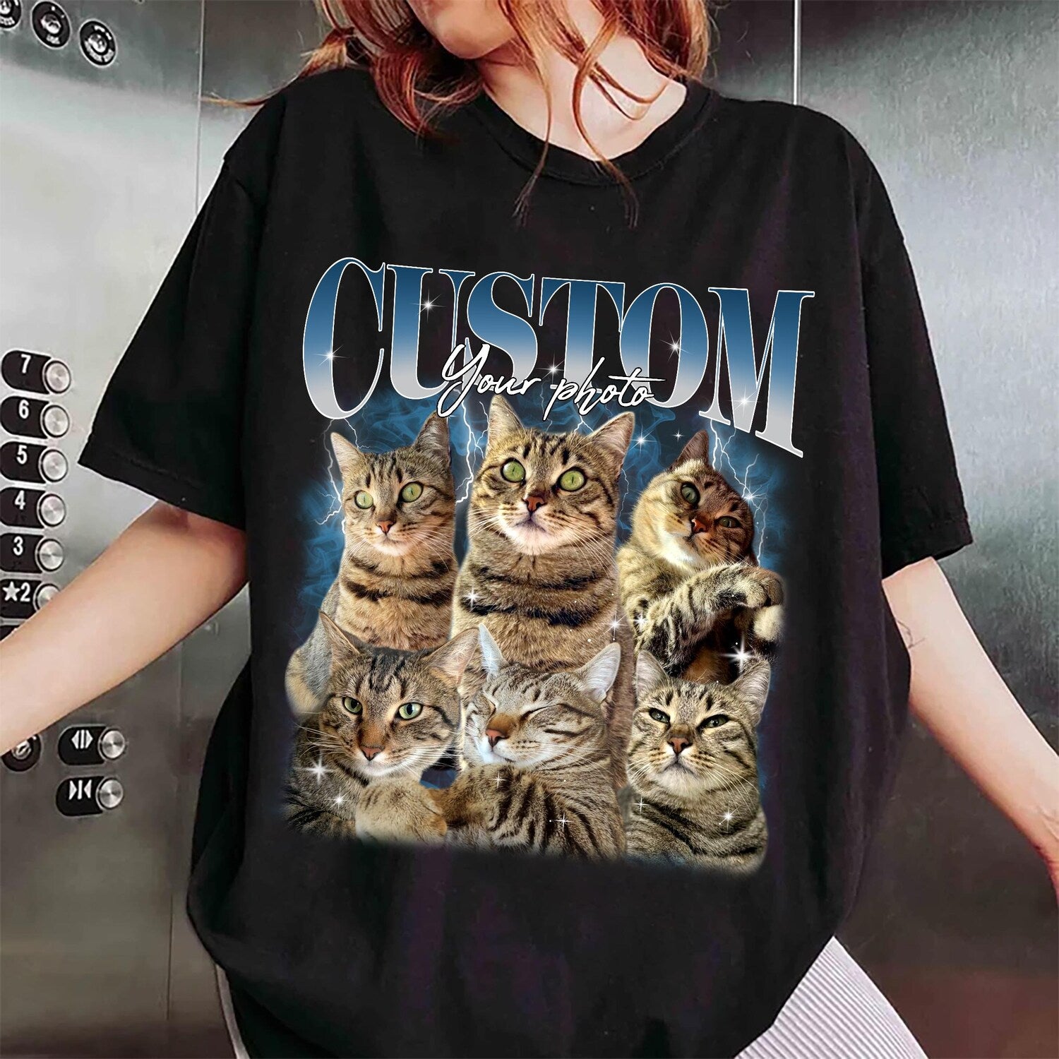 Custom 90s Pet Bootleg T-Shirt: Retro Dog Tee, Personalized Portrait Gift for Dog Mom/Cat Dad