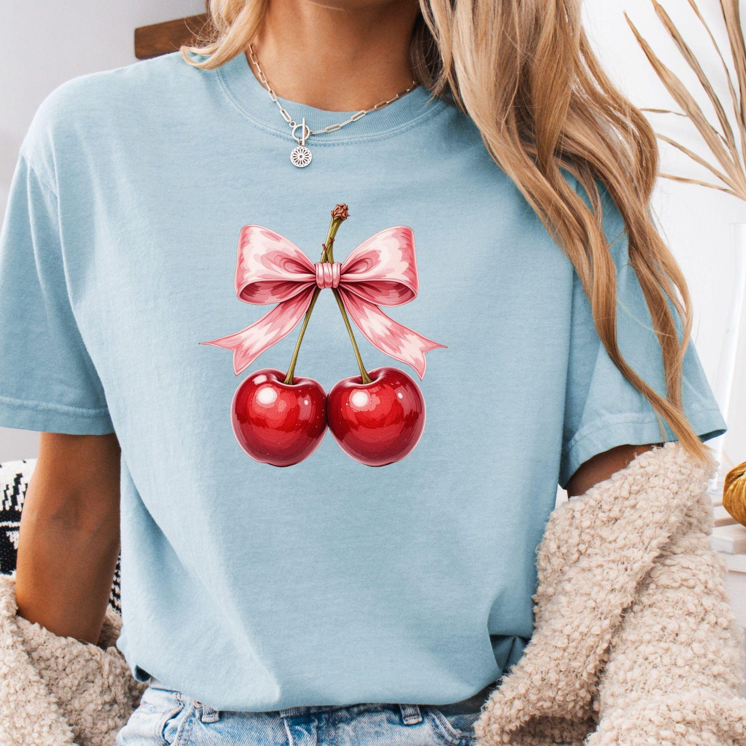 Coquette Cherry Shirt , Comfort Colors Vintage Summer Tee, Girly Aesthetic Shirt , Retro Graphic Tee, Fruit Graphic Tee, Food Lover Gift