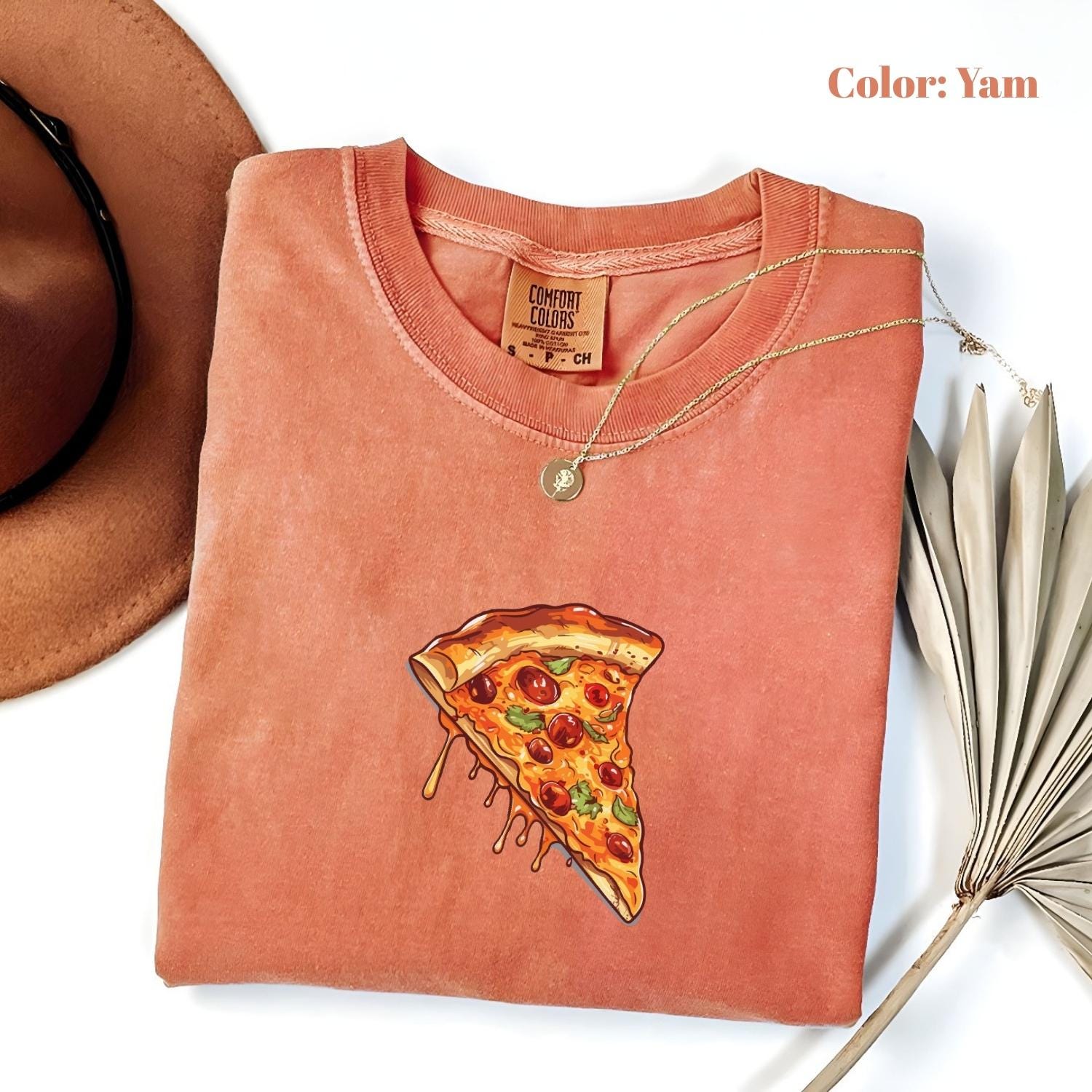 Comfort Colors Minimalist Pizza Slice Shirt, Tiny Chest Print Tee, Foodie T-Shirt, Aesthetic Pizza Lover Shirt, Funny Snack Tee.