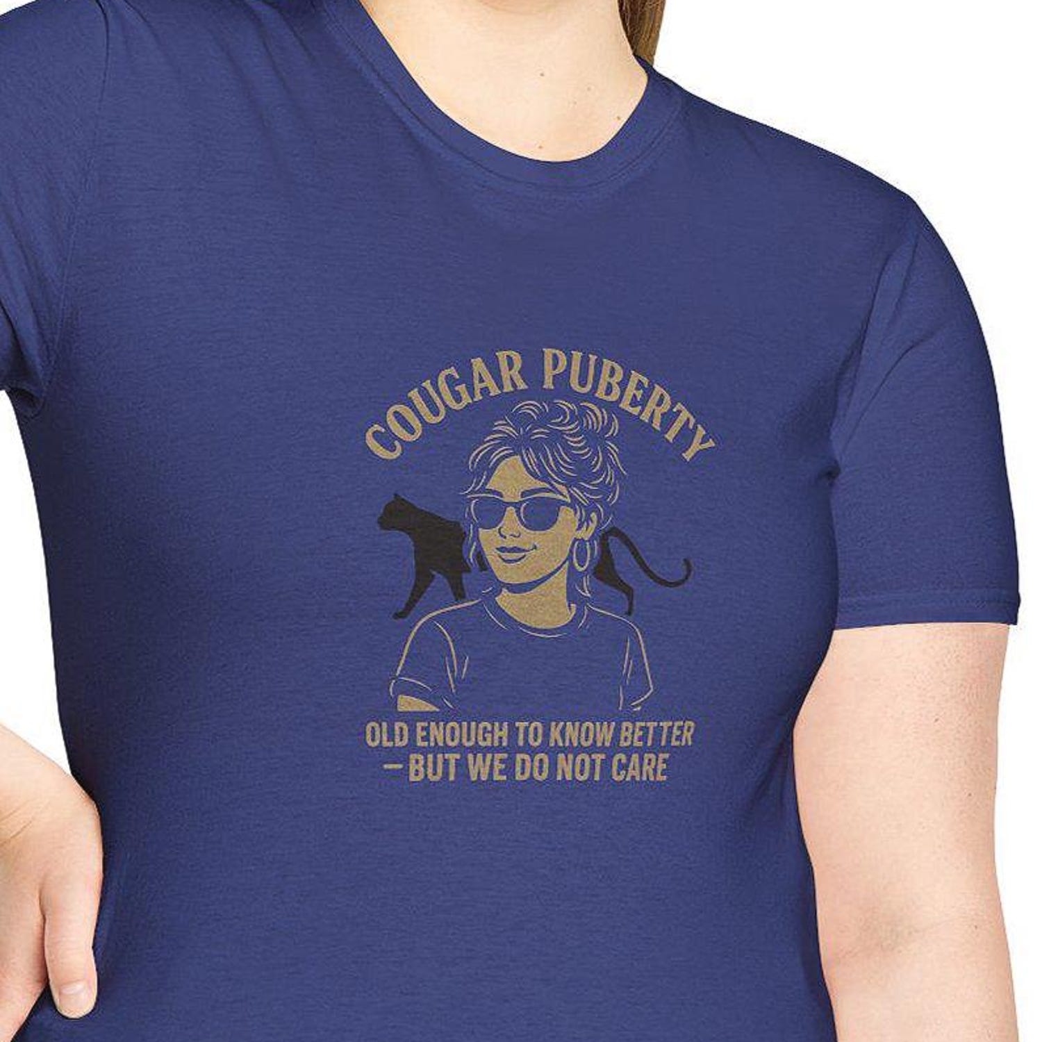 Cougar Puberty Graphic Tee: Funny Animal Humor T-Shirt