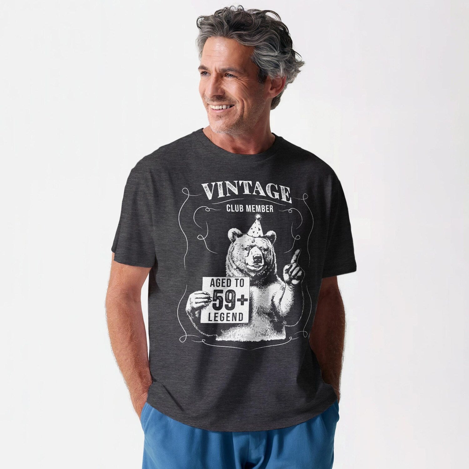 Aged To Legend Bear T-Shirt: Vintage 60th Birthday Gift for Men, Retro Style Tee