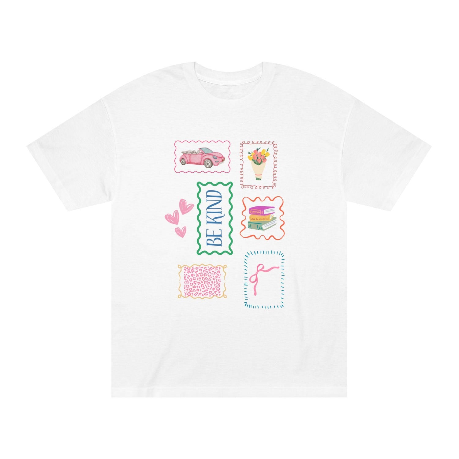 Colorful Squiggle Frame Unisex Tee, Cute Aesthetic T-Shirt, Fun Graphic Shirt, Vibrant Tee Shirt, Hip Retro Top