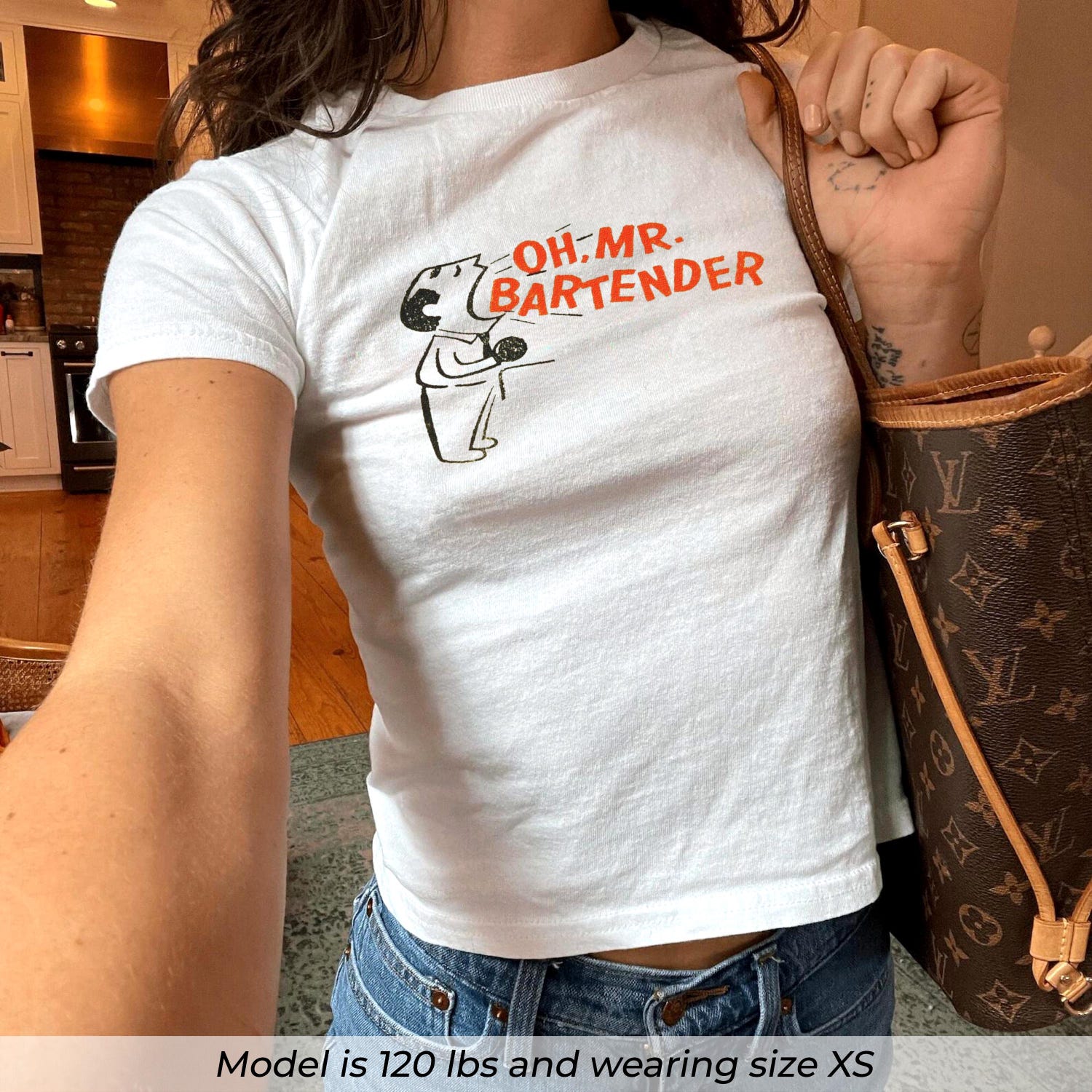 Bar Baby Tee, Coquette Baby Tee, Vintage Graphic Top, Y2K Cocktail Shirt, 90s Bartender Tee, Retro Drinking Aesthetic, Pinterest Style Tee