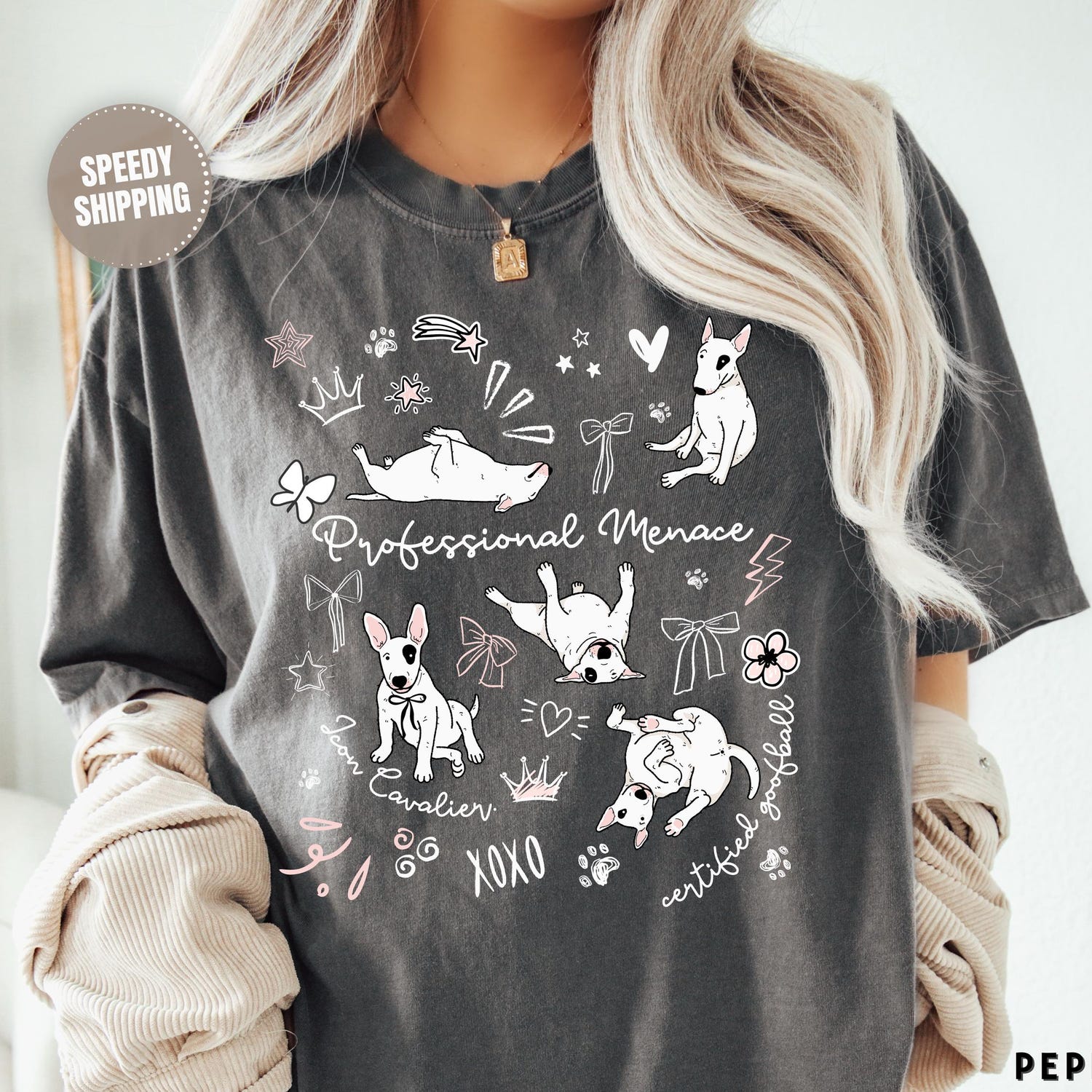 Comfort Colors Bull Terrier Shirt Funny Dog Graphic Tee Certified Goofball Aesthetic Dog Lover Gift Sassy Dog Mom t shirt Cute Chaos Top