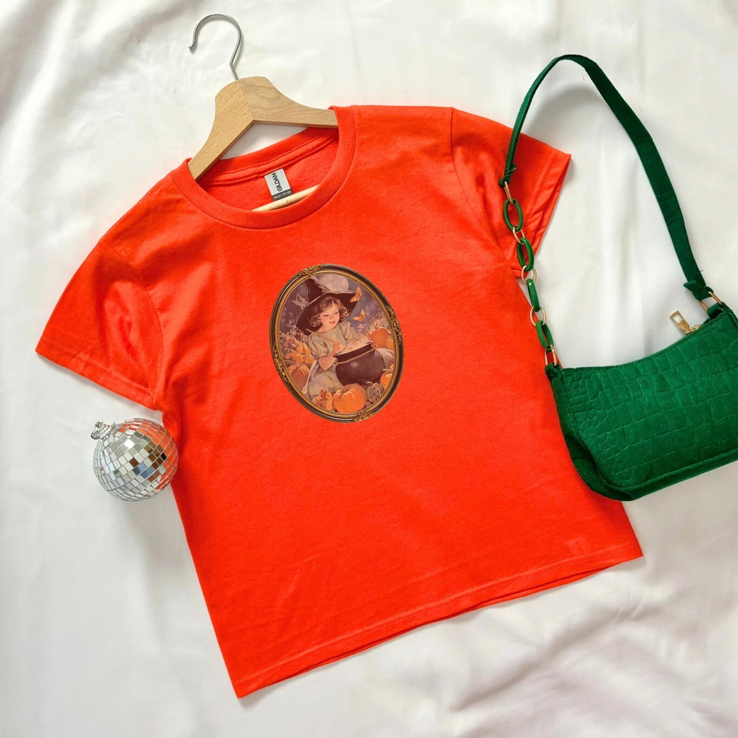 Witchy Dainty Baby Tee, Retro Halloween Crop Top, Creepy Cute Fall Shirt, Cottagecore Witch Aesthetic, Spooky Season Babytee, Y2K Coquette