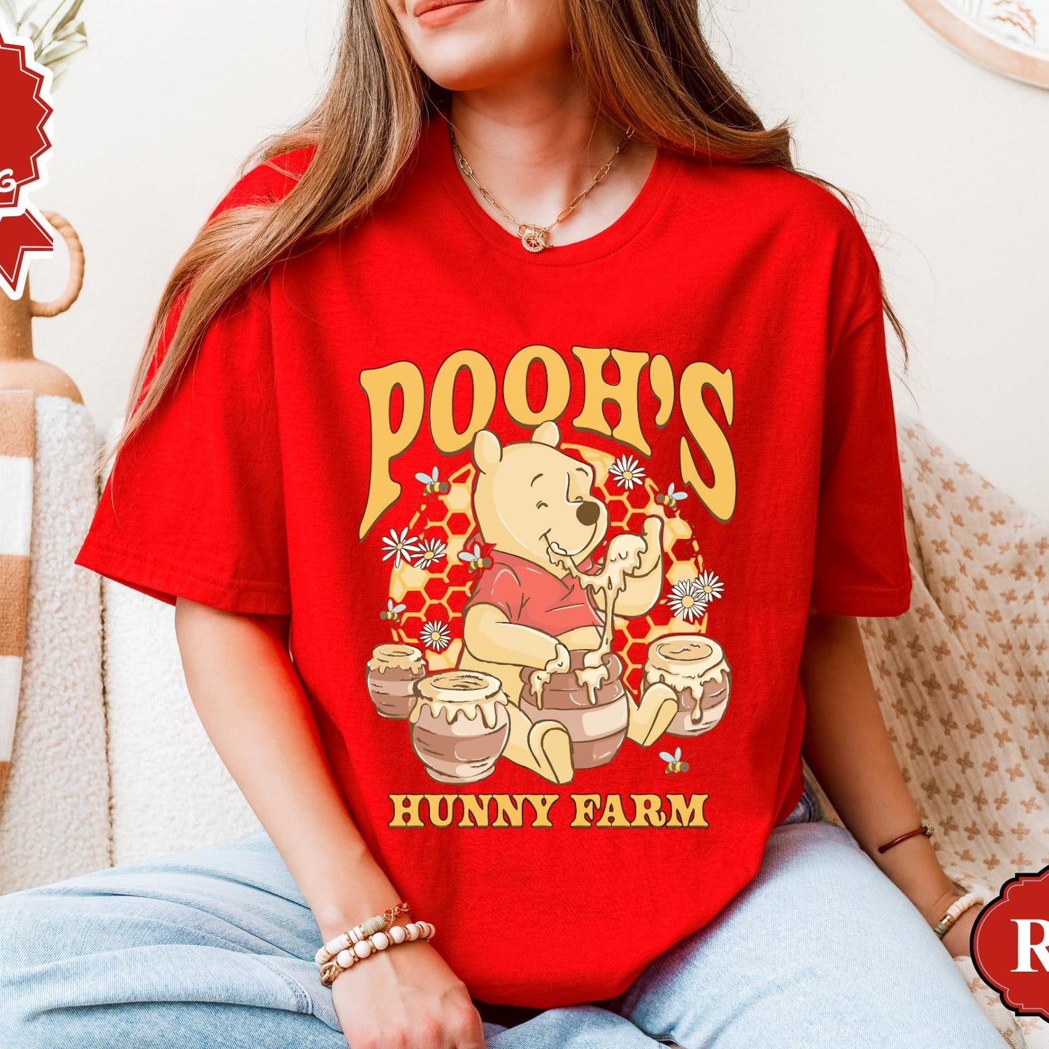 Retro Pooh Bear Shirt, Cute Honey Pot T-Shirt, Pooh Graphic Tee, Retro Cartoon Shirt, Aesthetic Character Tee, Unisex Pooh Shirt