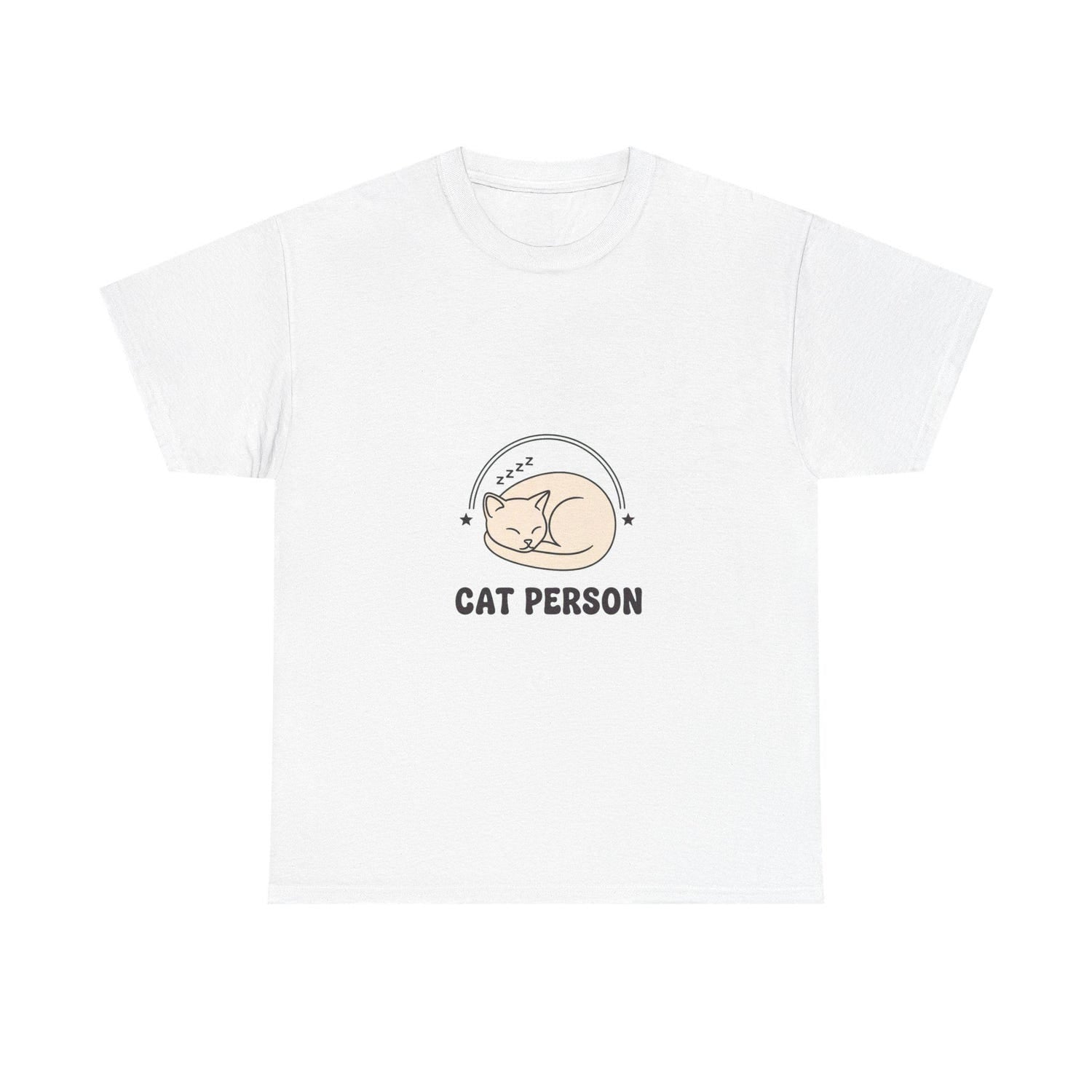 Cat Person Minimalist Line Art Emblem T-Shirt | Modern Cat Lover Tee, Simple Aesthetic Unisex Graphic, Gift for Cat Mom or Dad