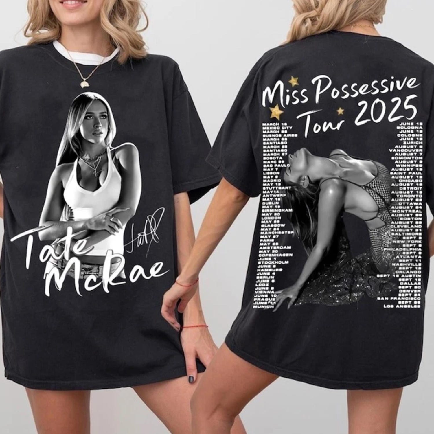 Tate McRae Tour 2025 Two Sided Shirt, Miss Possessive Tour Date Shirt, Comfort color Tate McRae Miss Possessive Tour 2025 Shirt
