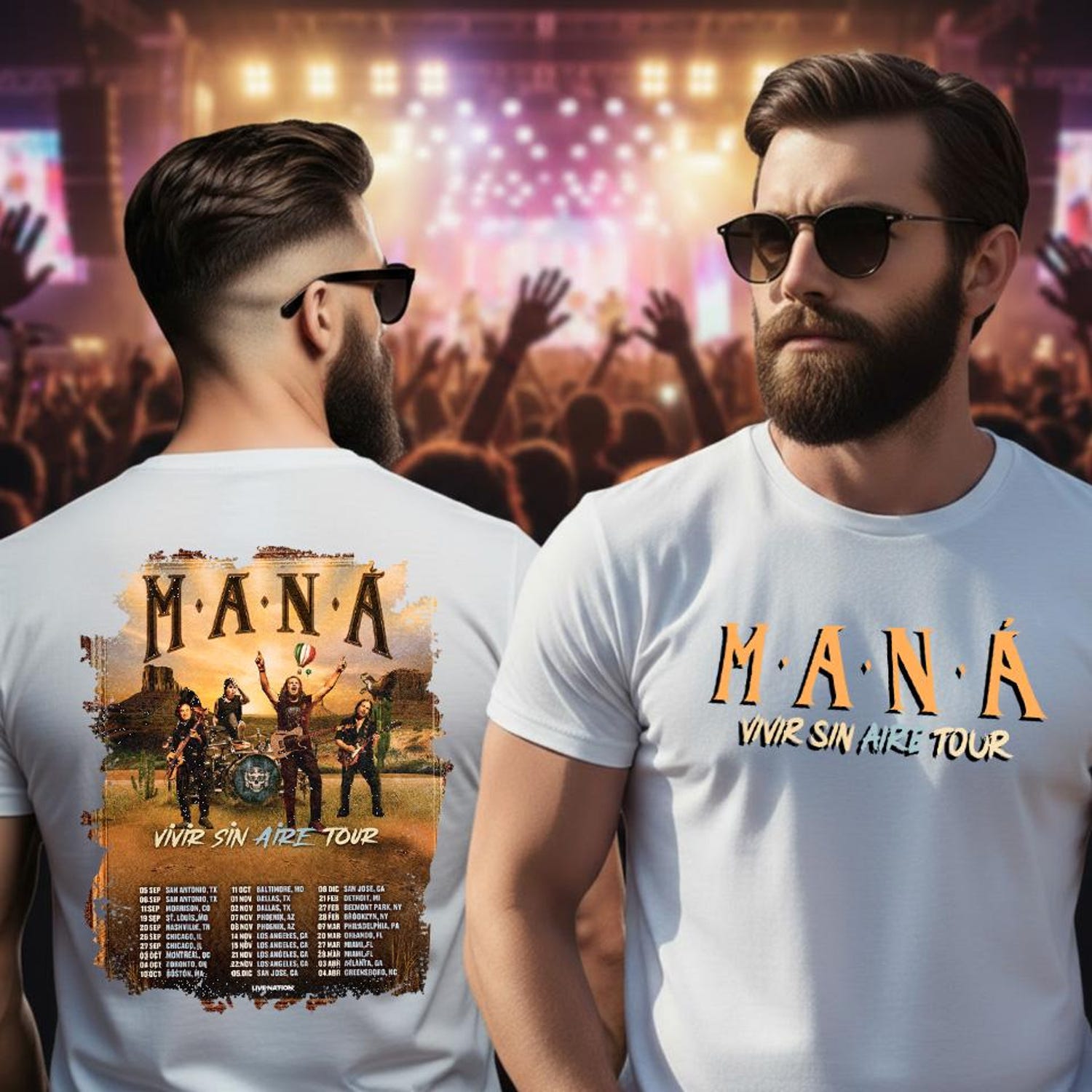 Comfort Colors ManÃ¡ 2025 Tour T-Shirt: Latin Rock Band Tee