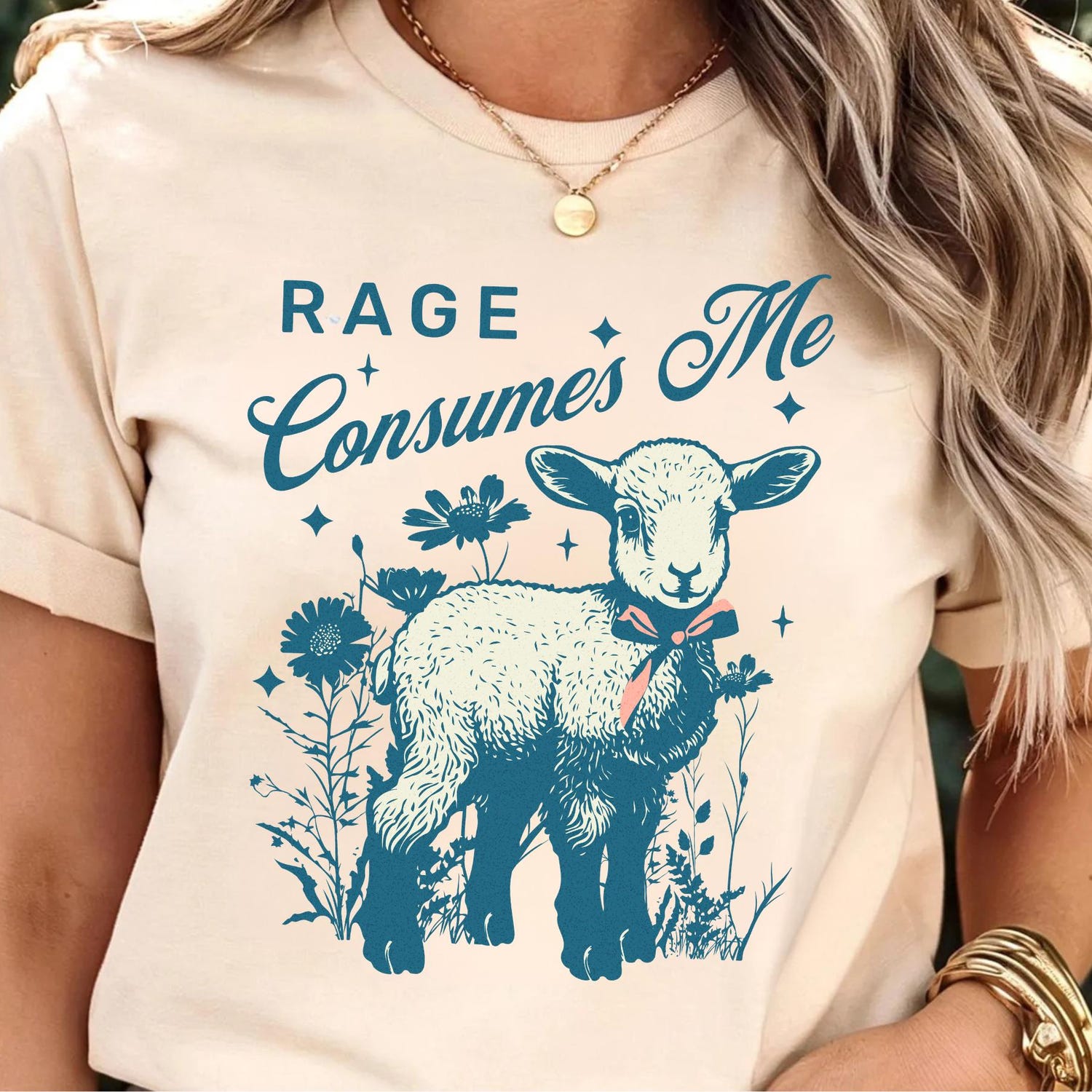 Rage Consumes Me Shirt , Tshirt Cute Vintage Coquette Lamb Sarcastic Shirt Funny Meme Shirt, unhinged shirt,funny lamb shirt