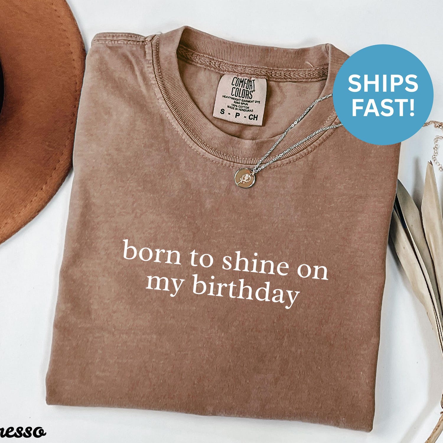 Comfort ColorsÂ®, Born to Shine on My Birthday Shirt, Birthday Gift T-Shirt, Celebration Tee, Special Day Party Shirt for Her