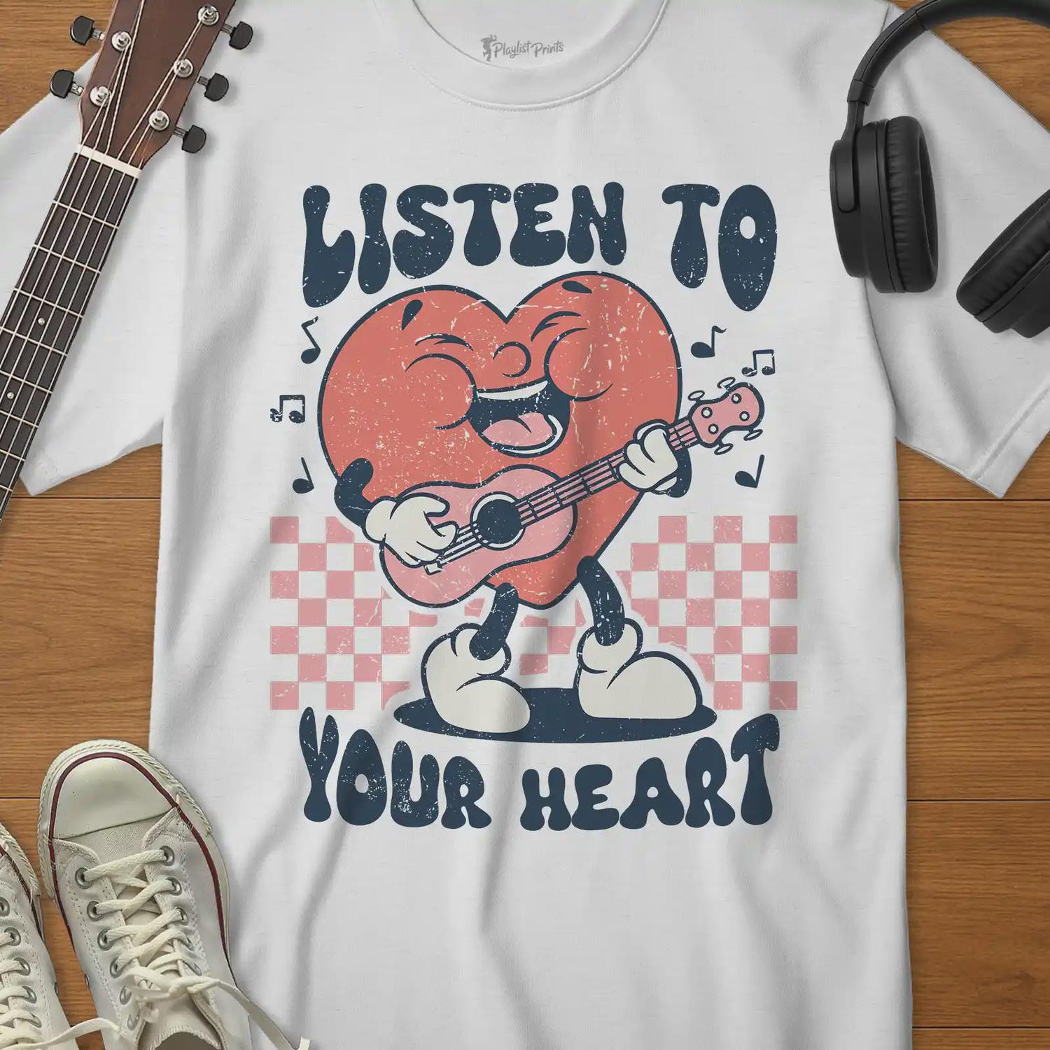 Ukulele Shirt â Vintage Cartoon Music Tee â Indie Music Gift â Cute Musician Valentine Shirt â Lo-Fi Aesthetic Band T-Shirt