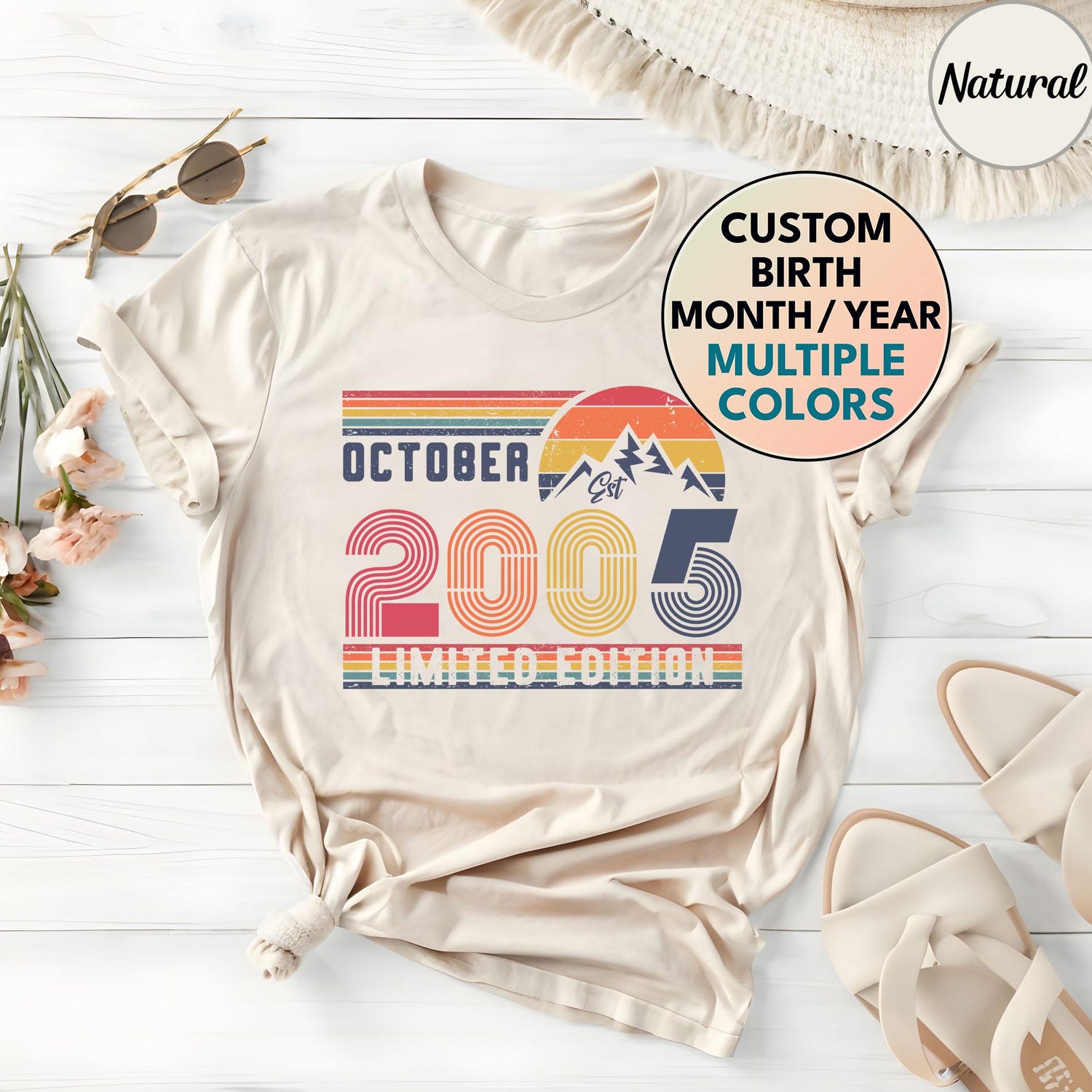 2005 20th Birthday Retro T-Shirt: Vintage Gift Hoodie, Milestone Celebration Tee for Him/Her