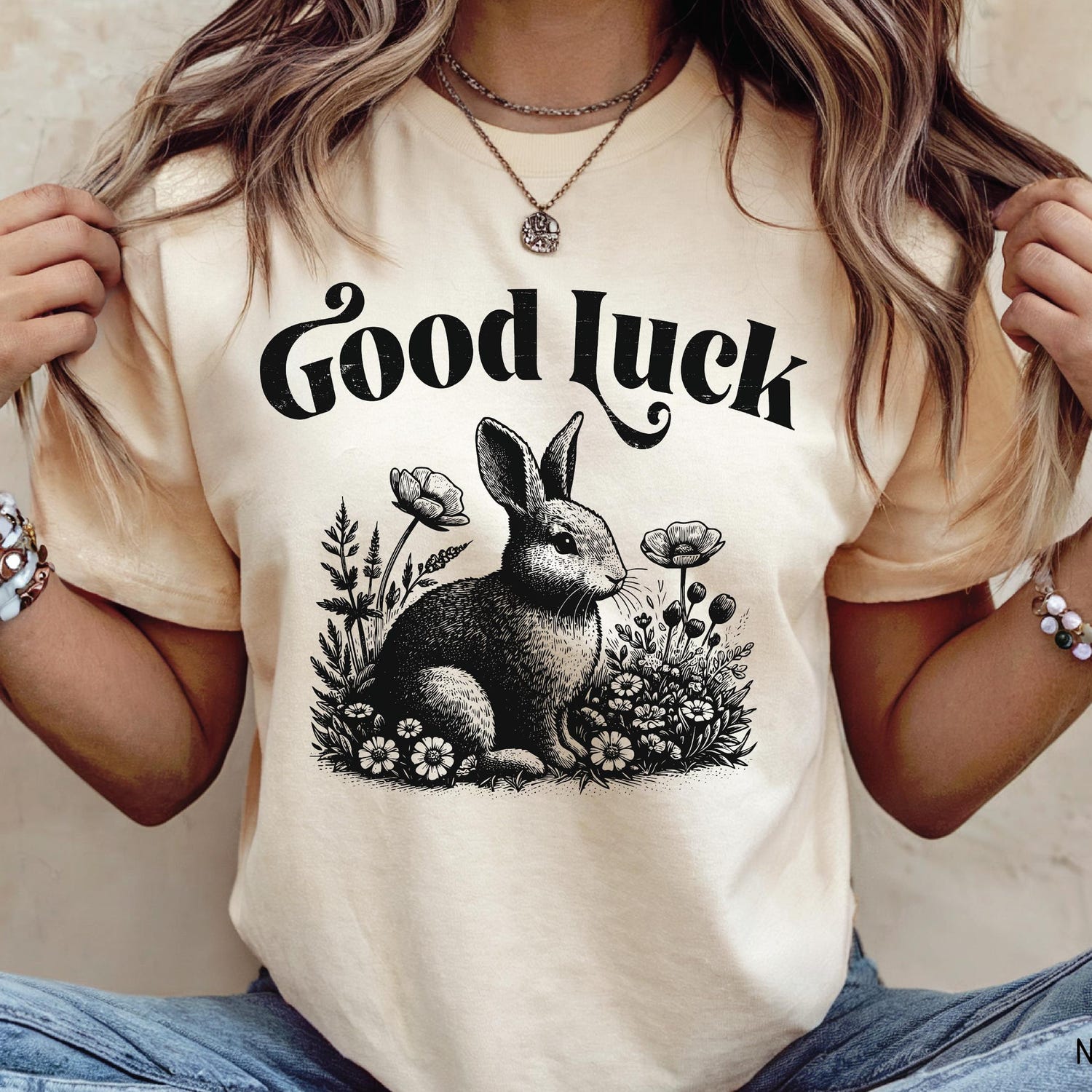 Good Luck Shirt Lucky Rabbit Tee, Vintage Distressed Bunny Retro Shirt, Comfort Colors Aesthetic Cool Girl Top, Womens Lucky Graphic Shirt