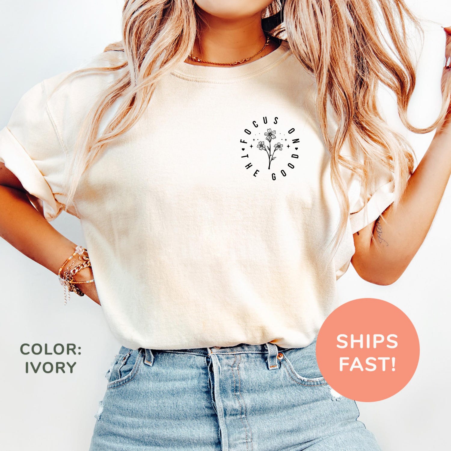 Comfort ColorsÂ® Focus On The Good Shirt, Motivational Shirt, Inspirational Shirt, Positive Quote Shirt, Mental Health Shirt, Gift for Her