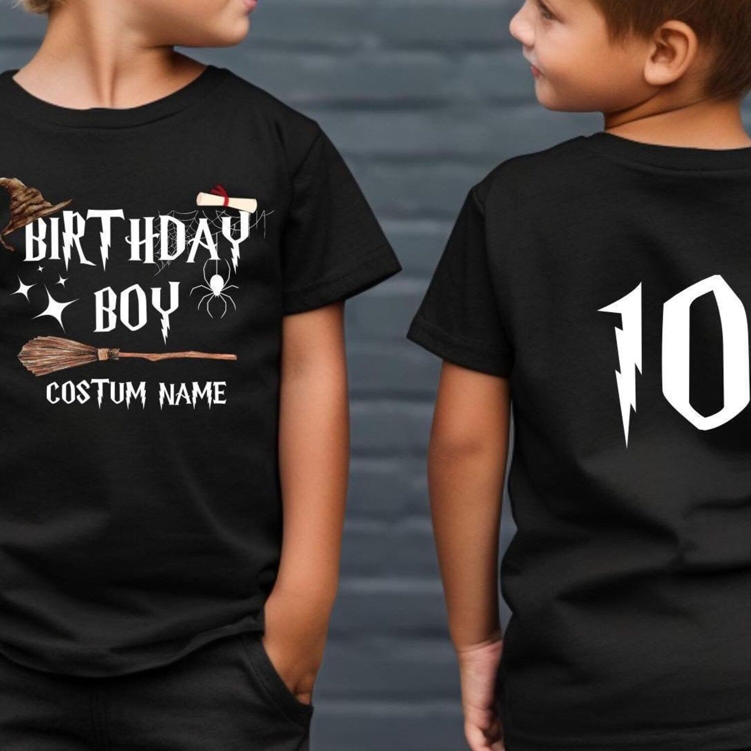 Custom Wizard Birthday Boy and Girl Shirt, Magic Name Age Shirt, Personalized Kids Birthday Tee, Boys Girls Birthday Party Outfit,Wizard Tee