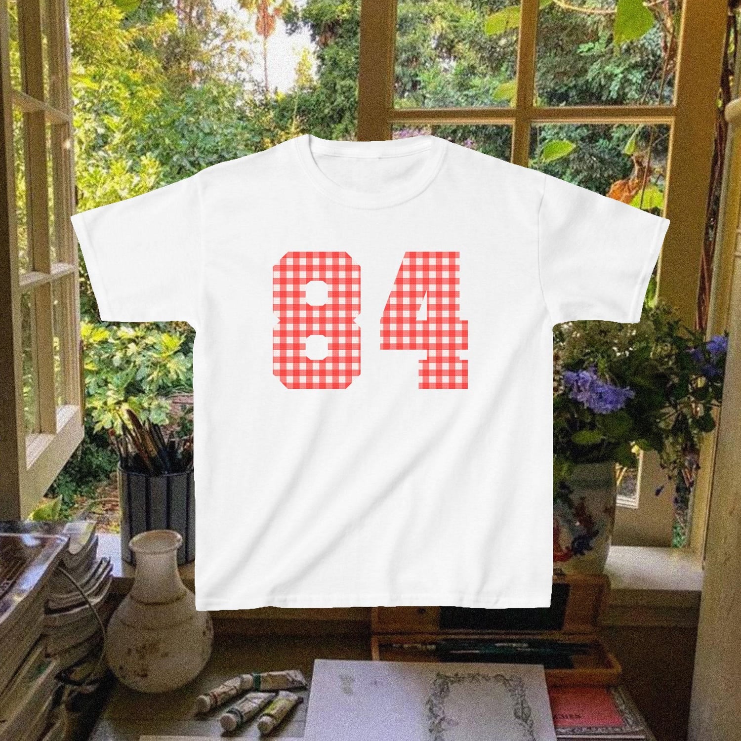 84 Baby Tee | Y2K Coquette Top, Aesthetic Graphic Tee, Soft Cotton Coquette T-Shirt