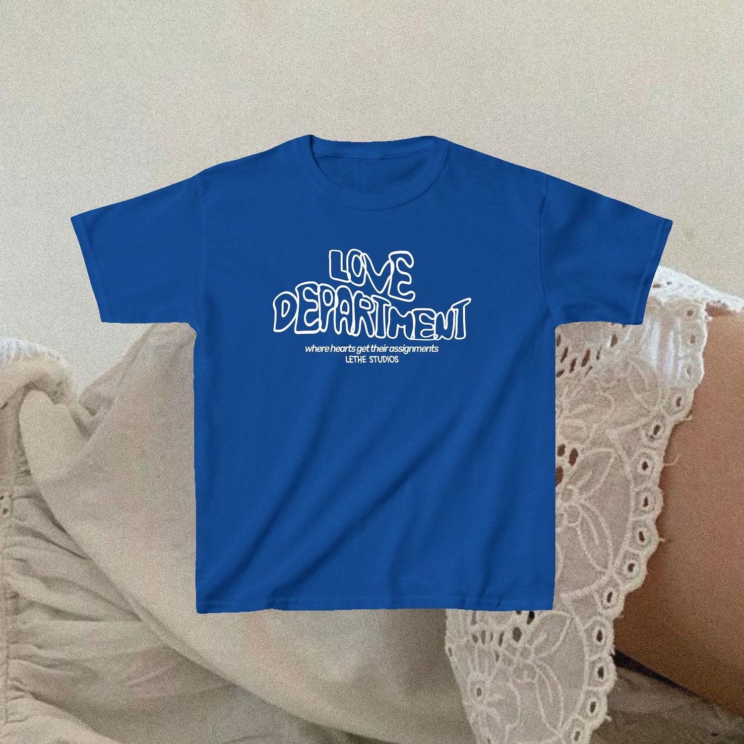 Love Department Baby Tee | Aesthetic Baby Tee, Graphic Baby Tee, Coquette Baby Tee, Cute Woman T-Shirt