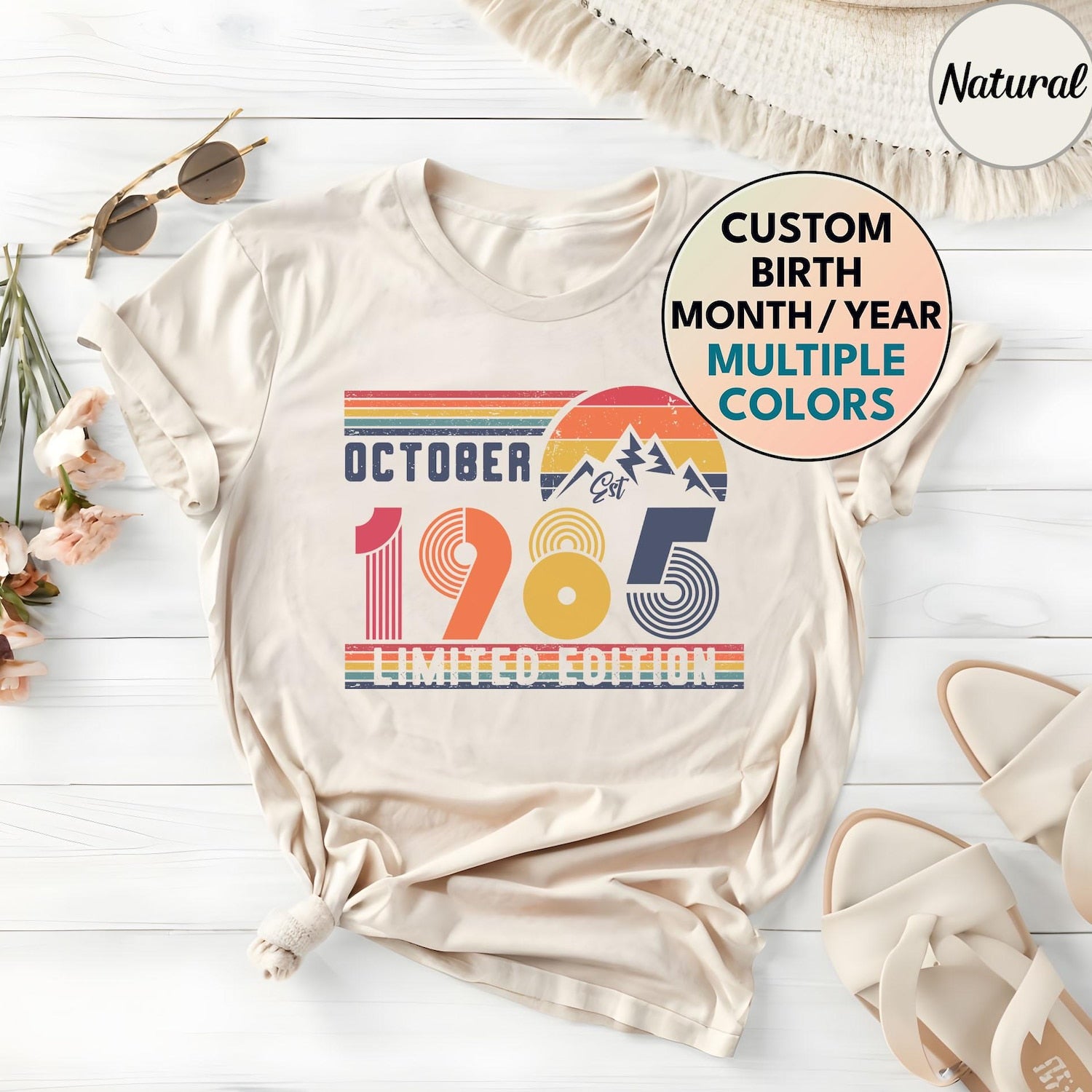 40th Birthday Retro Shirt, 1985 Birthday Sweatshirt Gift, 40 Years Bday Number Hoodie for Women / Men, Forties Bday Tee For Wife Or Husband