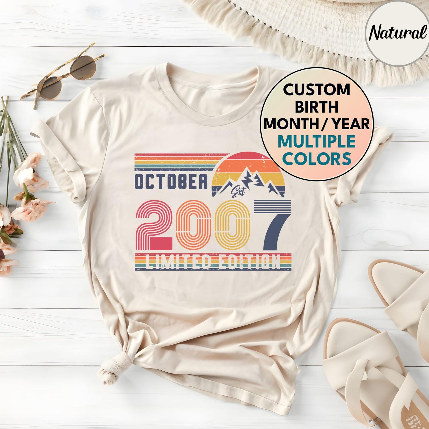 2007 18th Birthday Retro T-Shirt: Vintage Gift Hoodie, Milestone Celebration Tee for Him/Her