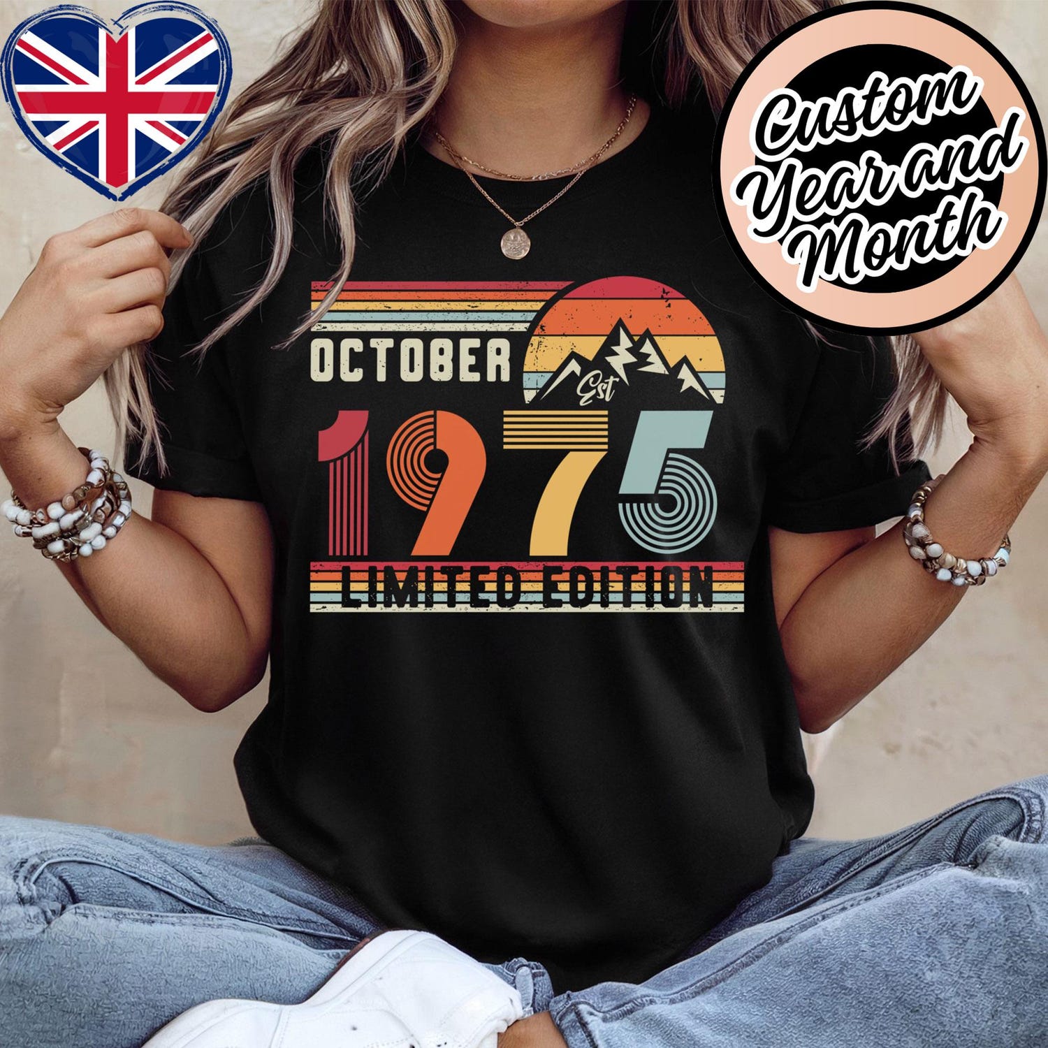 1975 Birthday Shirt – 50th Birthday Retro Sweatshirt Gift – Vintage Hoodie for Men / Women – Unisex T-Shirt for Husband or Wife Gift Idea