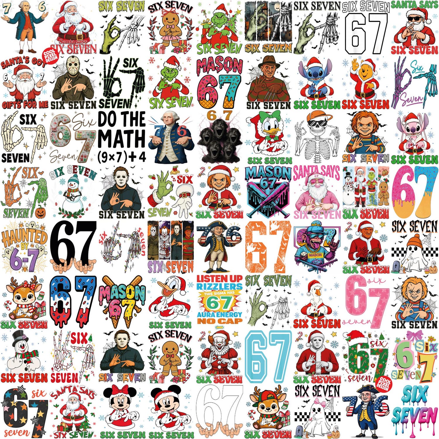 120+ Six Seven Meme Png Bundle, Drip Ice Cream 67 Baseball , 6 7 Aura Energy Digital, Six Seven Ice Cream Drip 67 Meme, Gen Alpha Slang Png