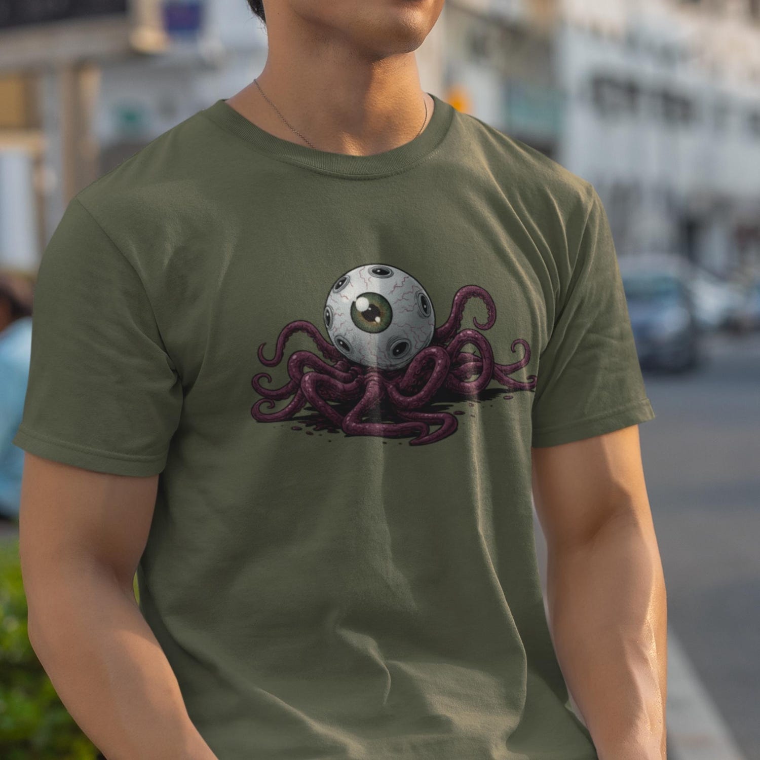 Alien Earth T. Ocellus Unisex T-Shirt: Eyeball Graphic, Ring-Spun Cotton